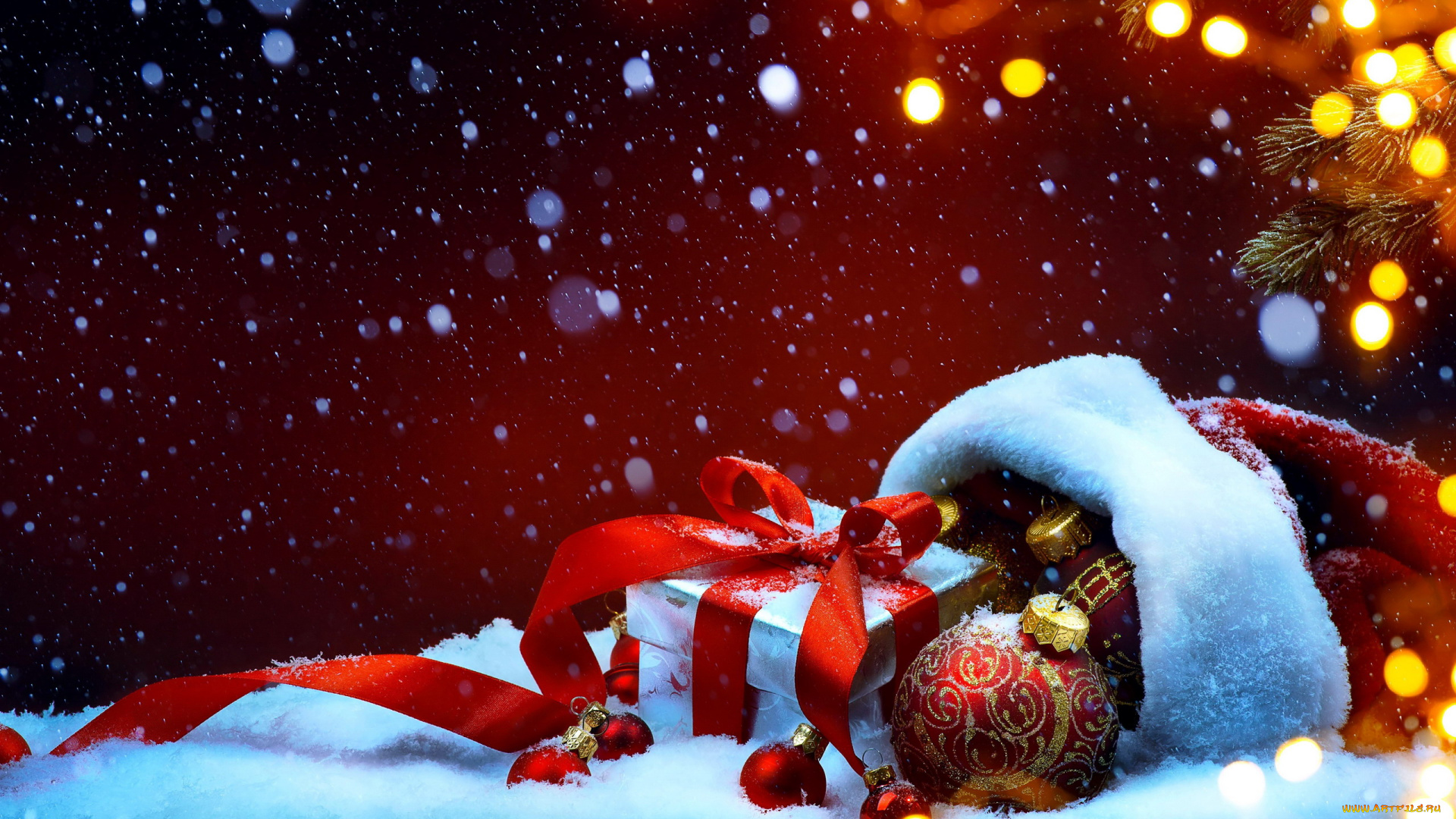 праздничные, подарки, и, коробочки, колпак, шарик, подарок, лента, бант