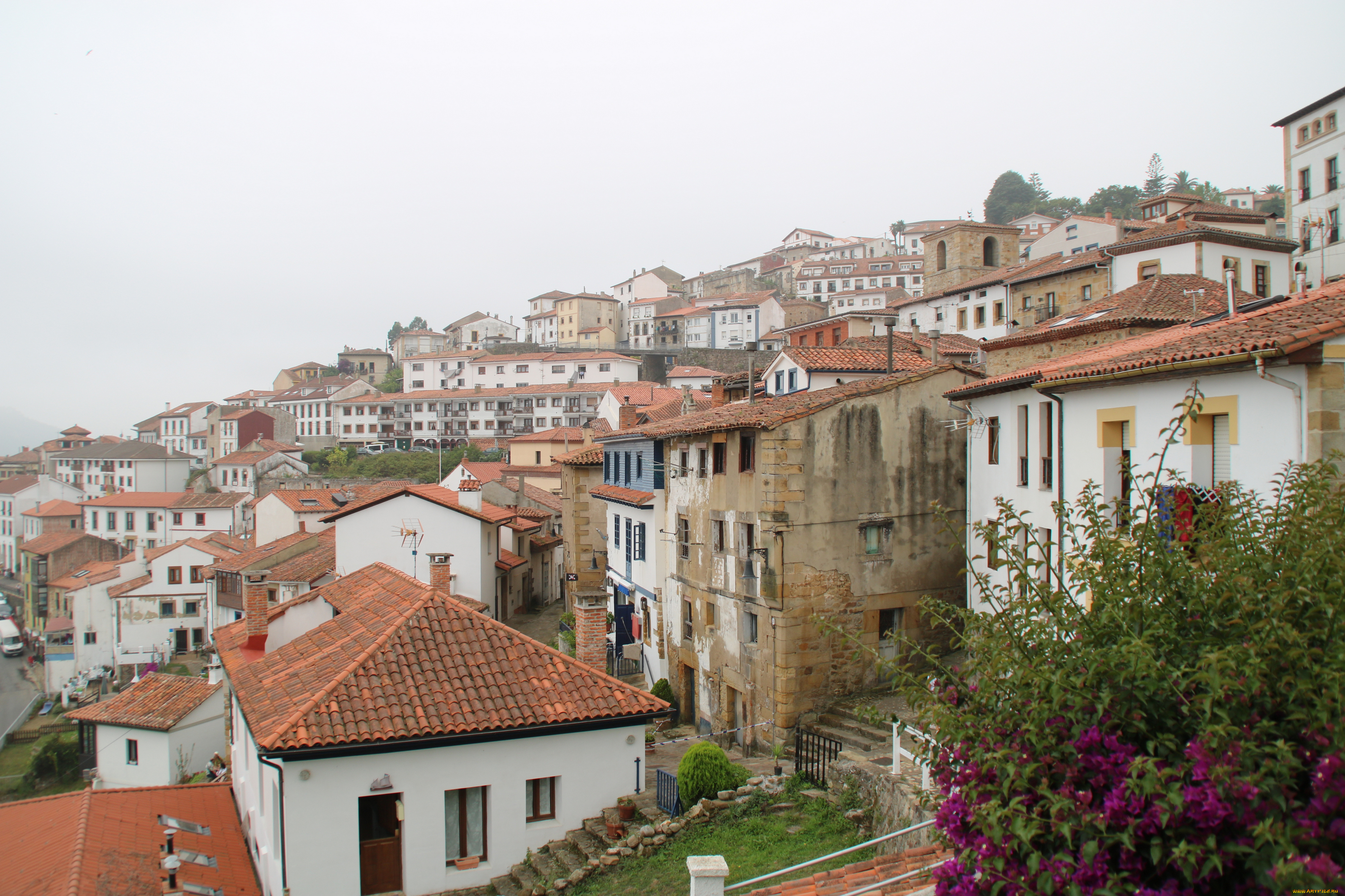 города, -, здания, , дома, архитектура, побережье, княжество, астурия, испания