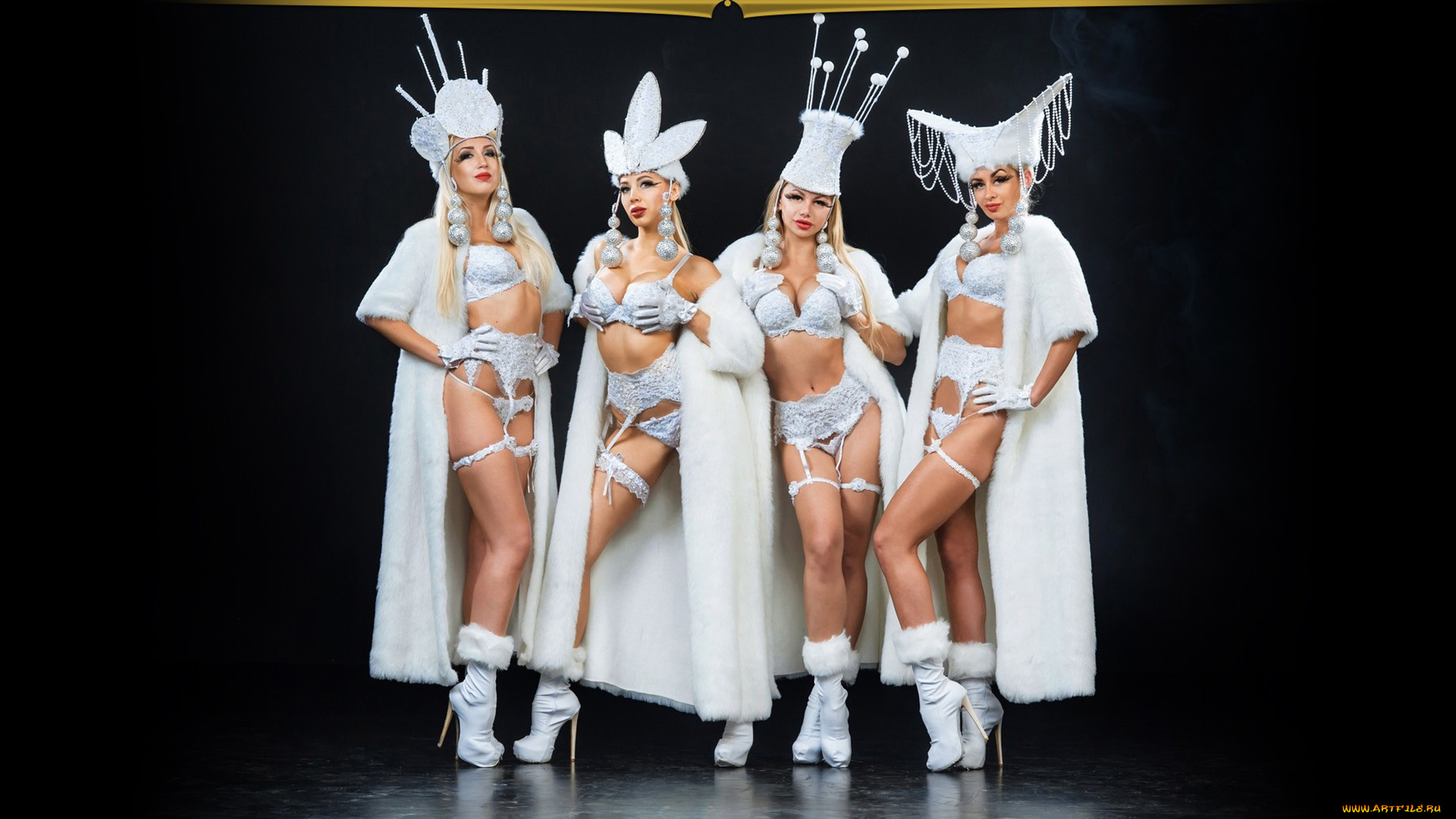 девушки, -, снегурочки, снегурочки, красотки