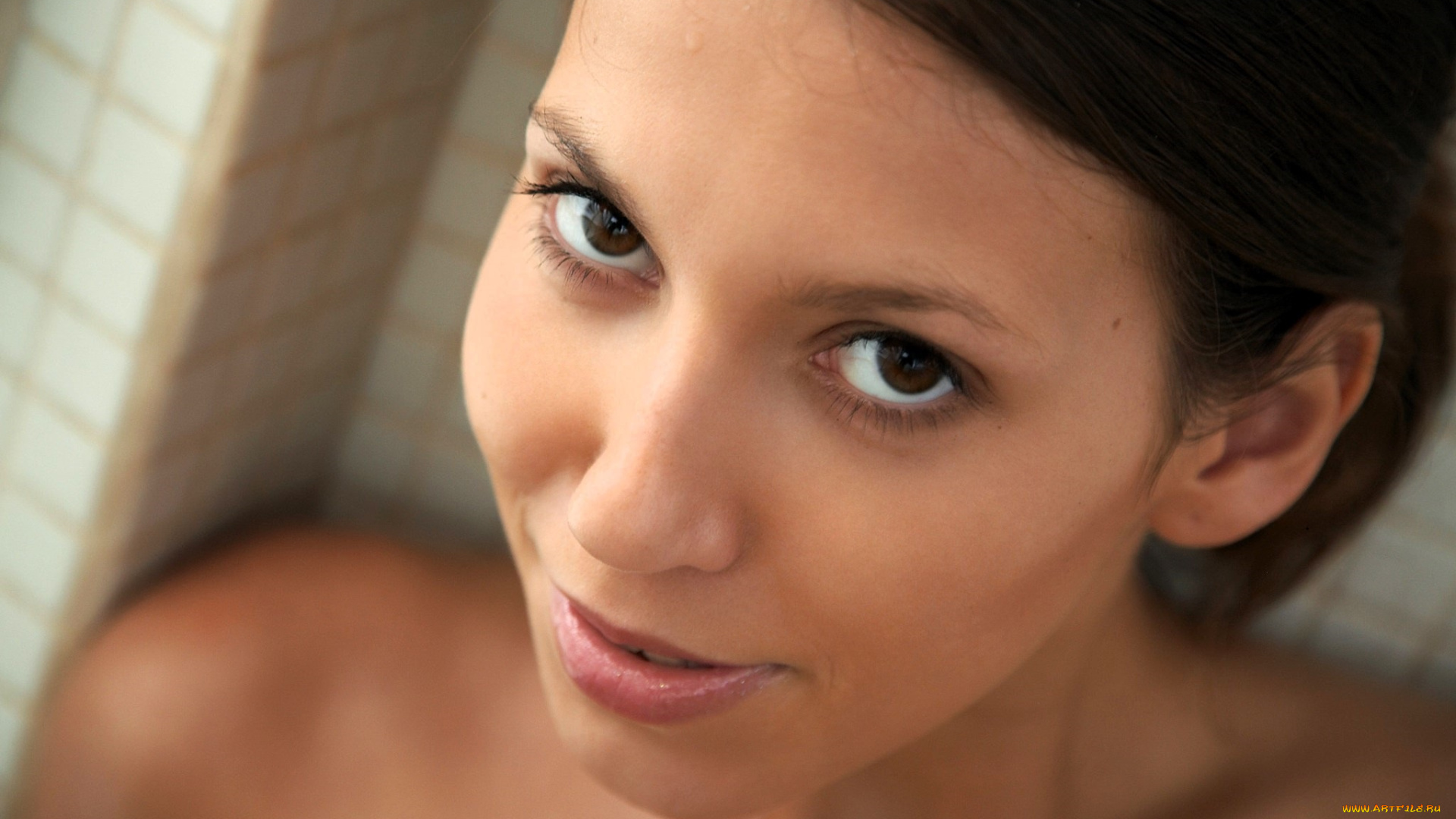 девушки, lizzie, ryan, шатенка, лицо