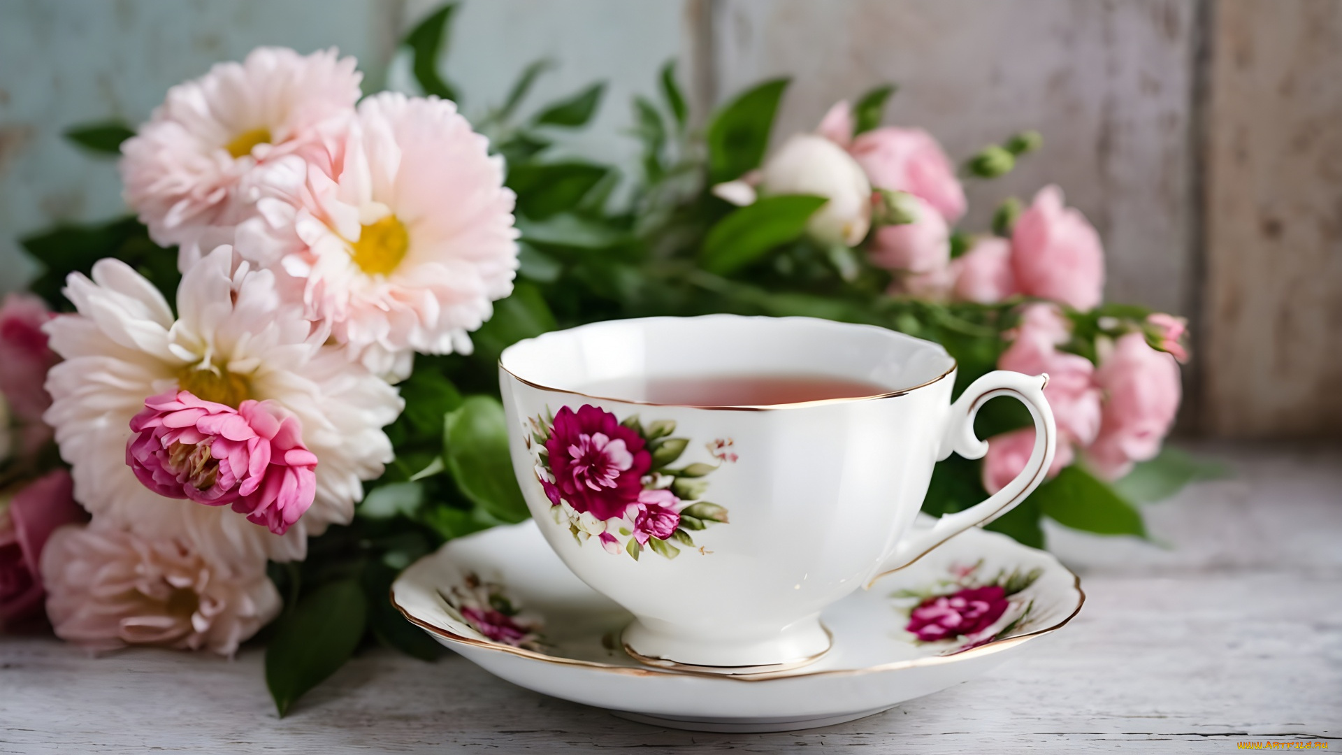 еда, напитки, , чай, цветы, чай, чашка, блюдце