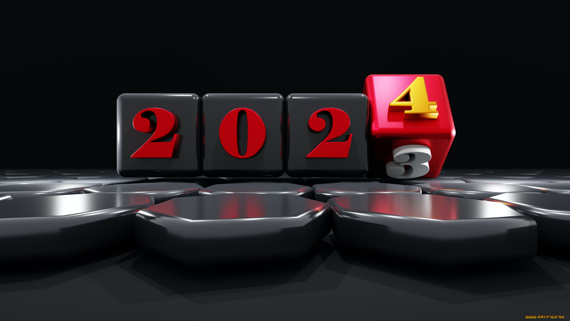 праздничные, 3д, графика, , новый, год, цифры, год