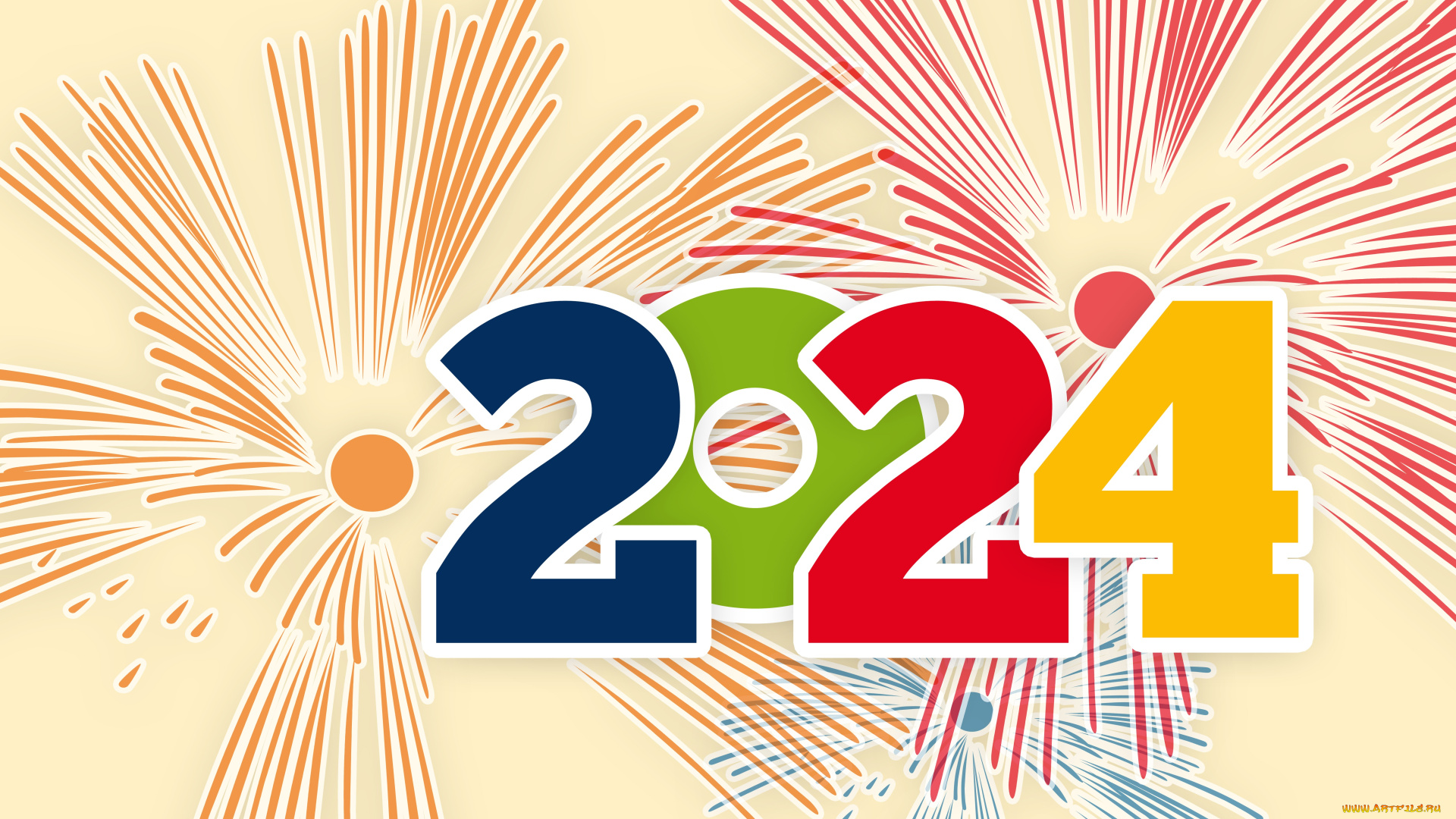 праздничные, векторная, графика, , новый, год, цифры, год, салют