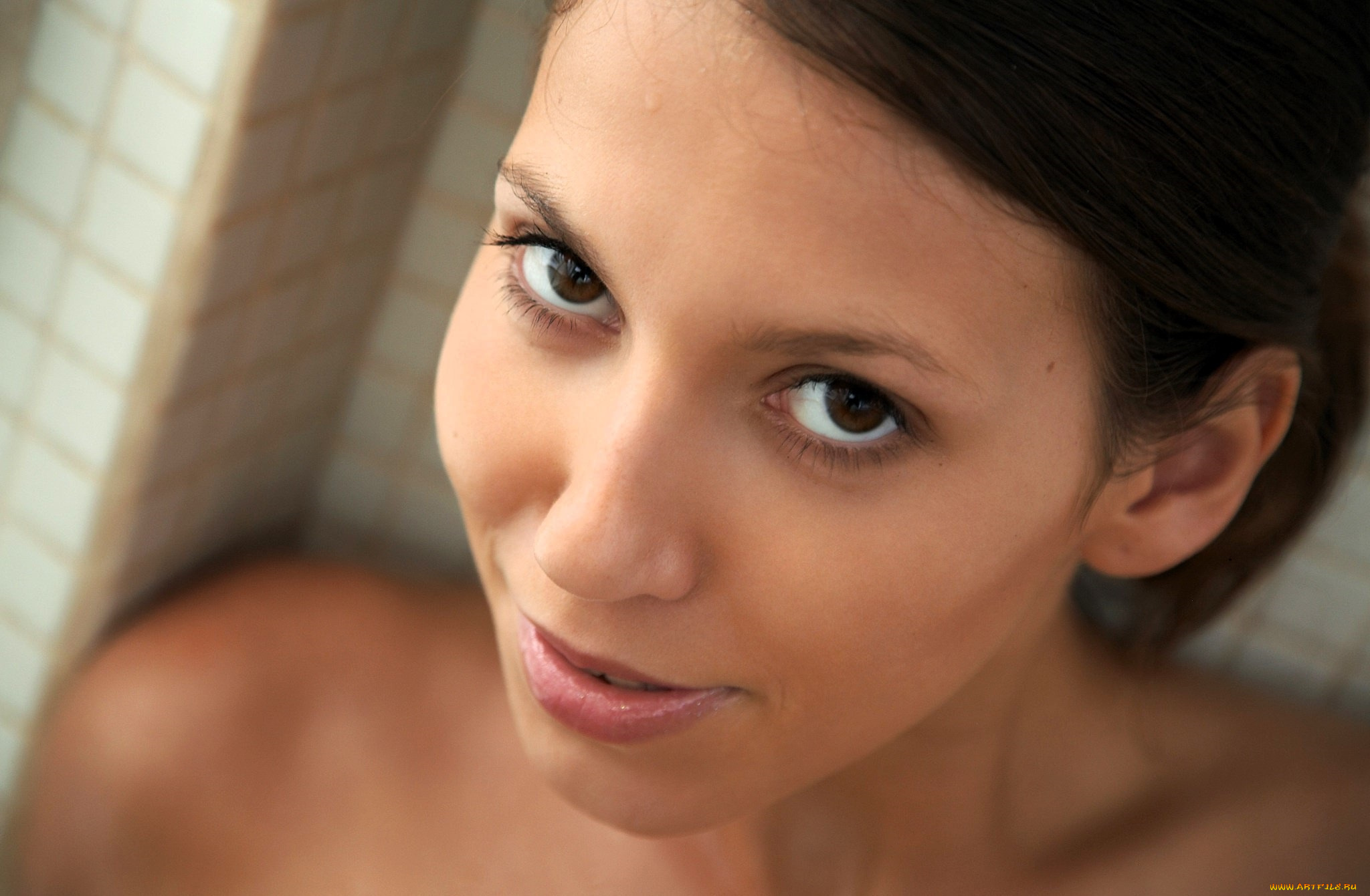 девушки, lizzie, ryan, шатенка, лицо