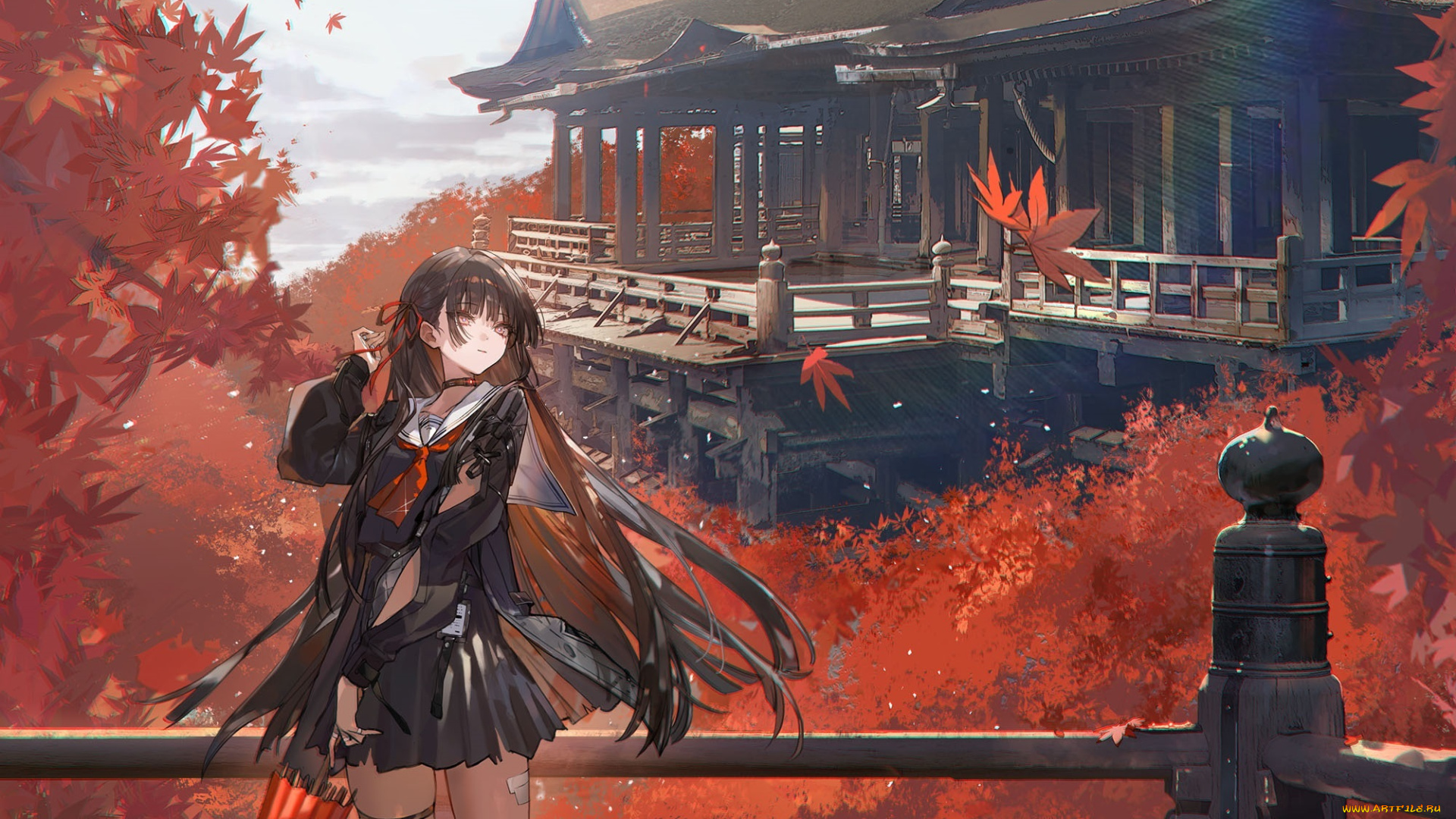 аниме, wuthering, waves, девушка