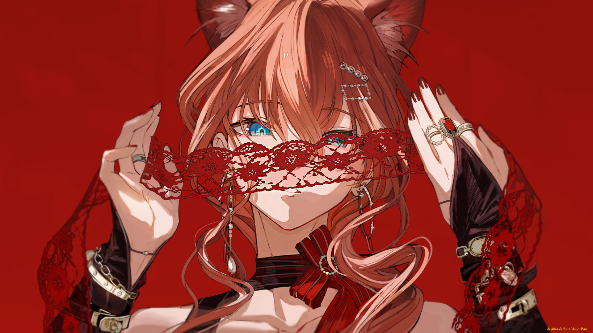 аниме, животные, , существа, девушка