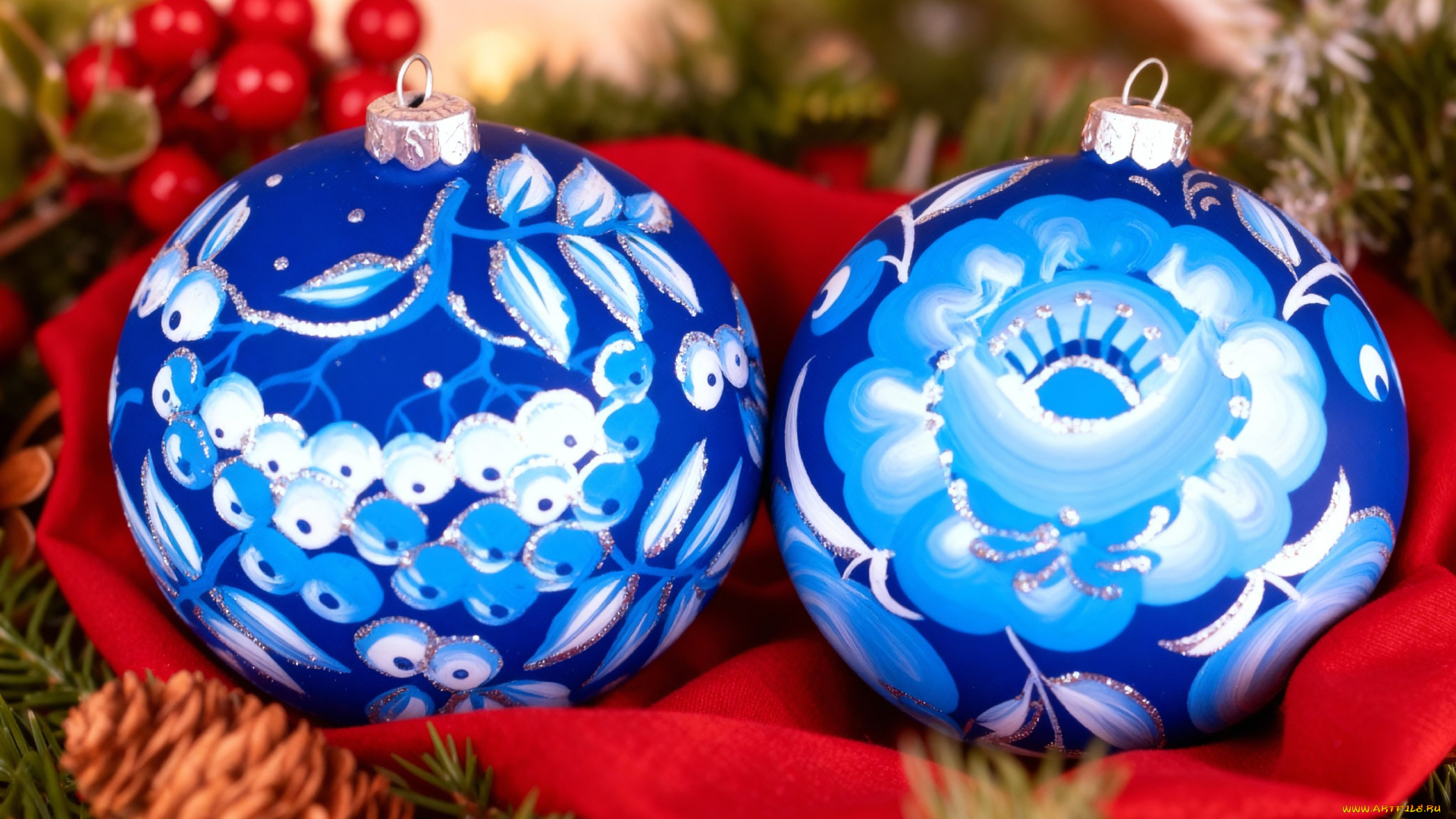 праздничные, шары, новогодняя