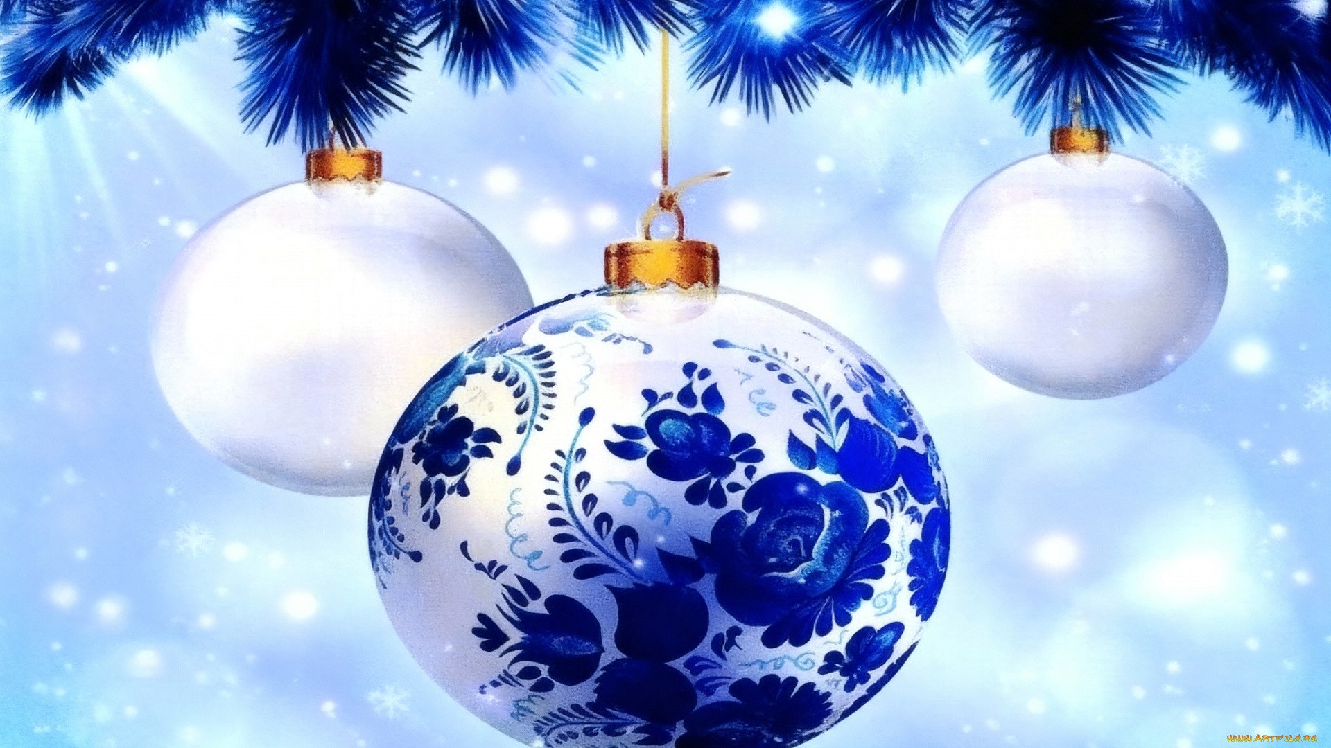 праздничные, шары, новогодняя