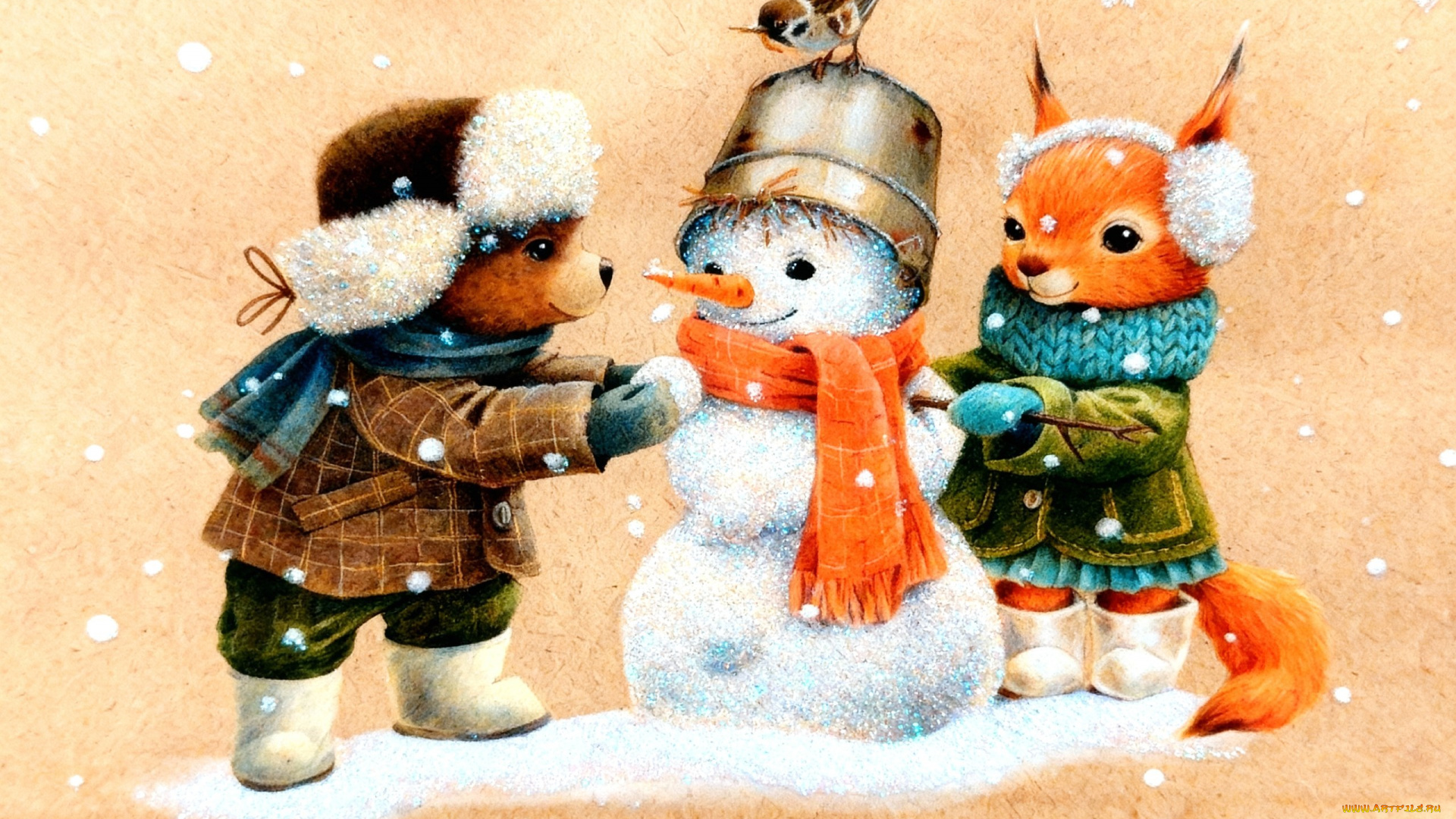 праздничные, снеговики, новогодняя