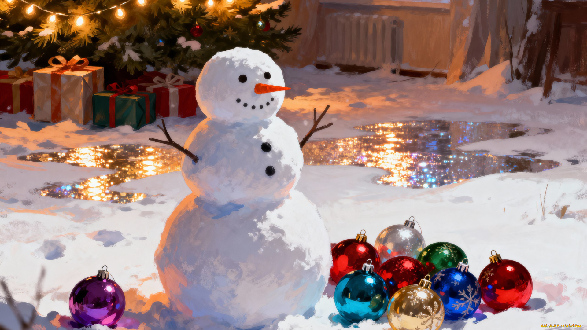 праздничные, снеговики, новогодняя