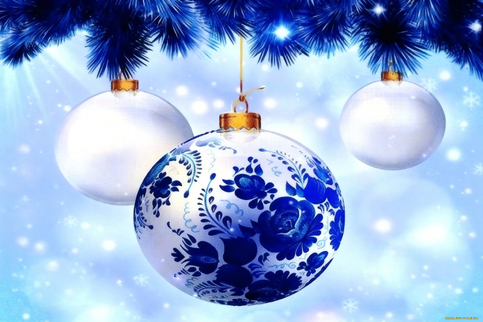 праздничные, шары, новогодняя