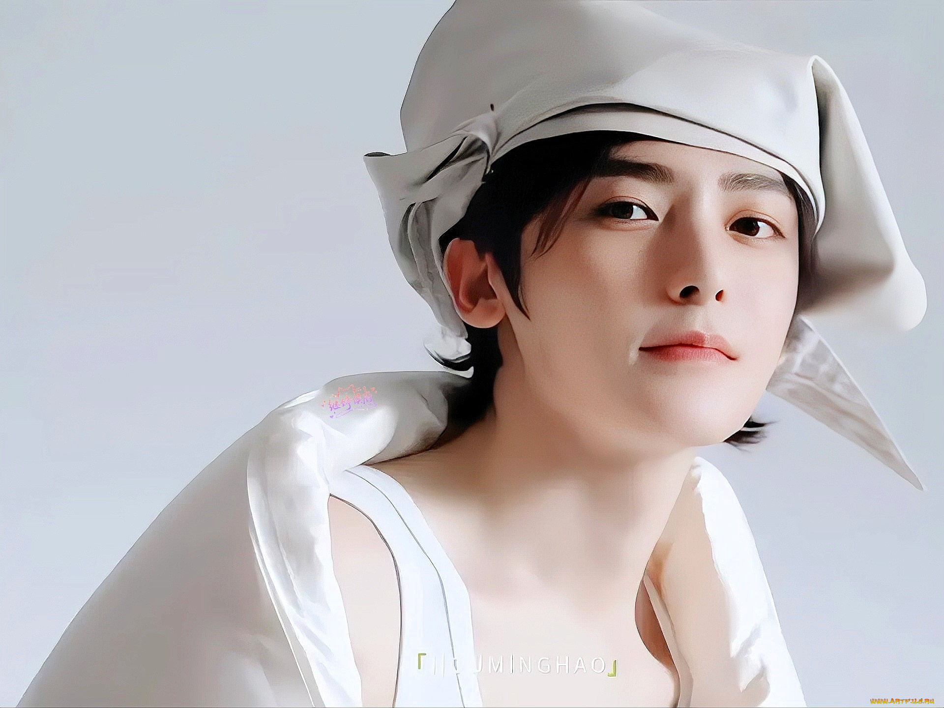 мужчины, hou, ming, hao, актер, лицо, чепчик, майка