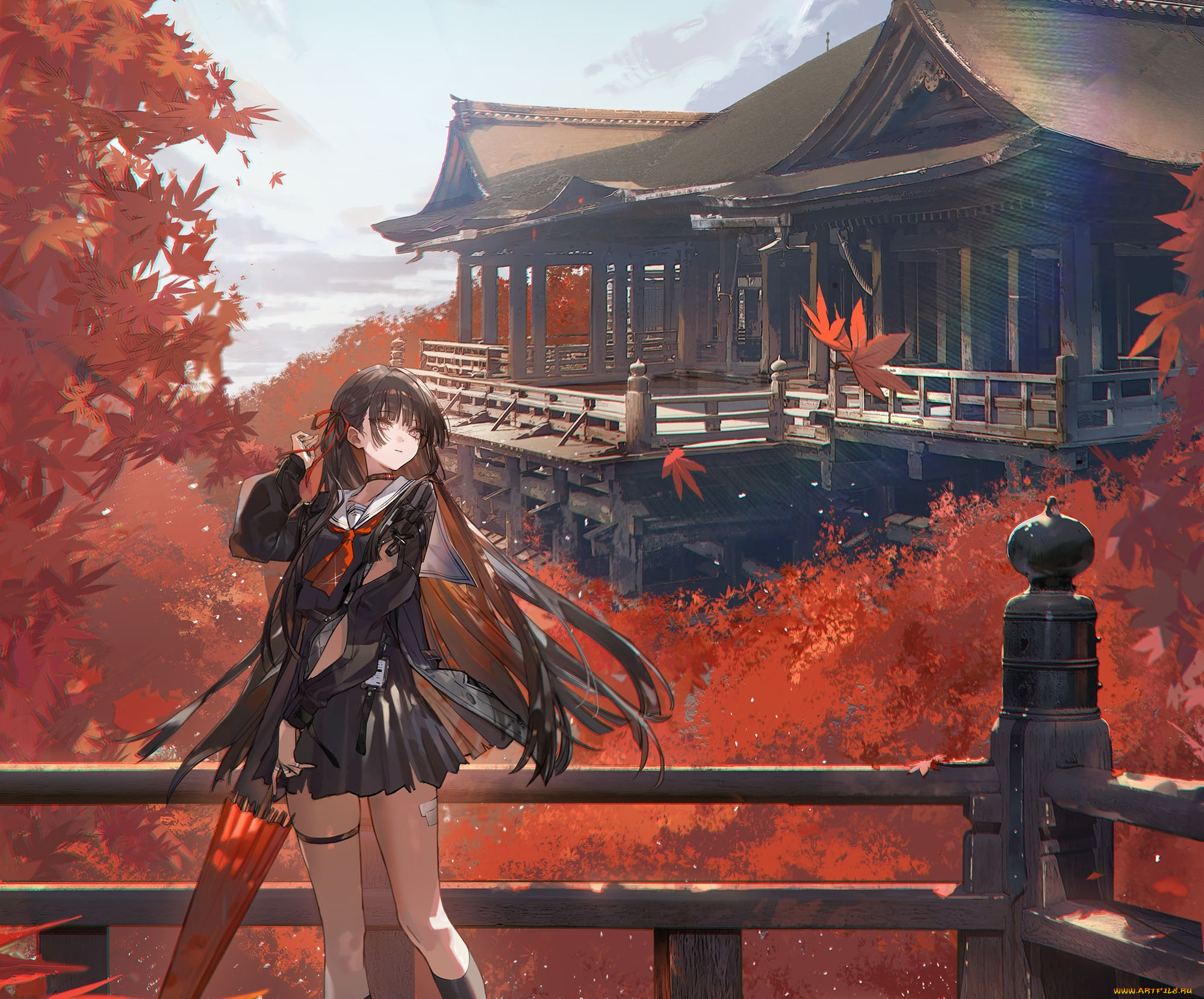 аниме, wuthering, waves, девушка