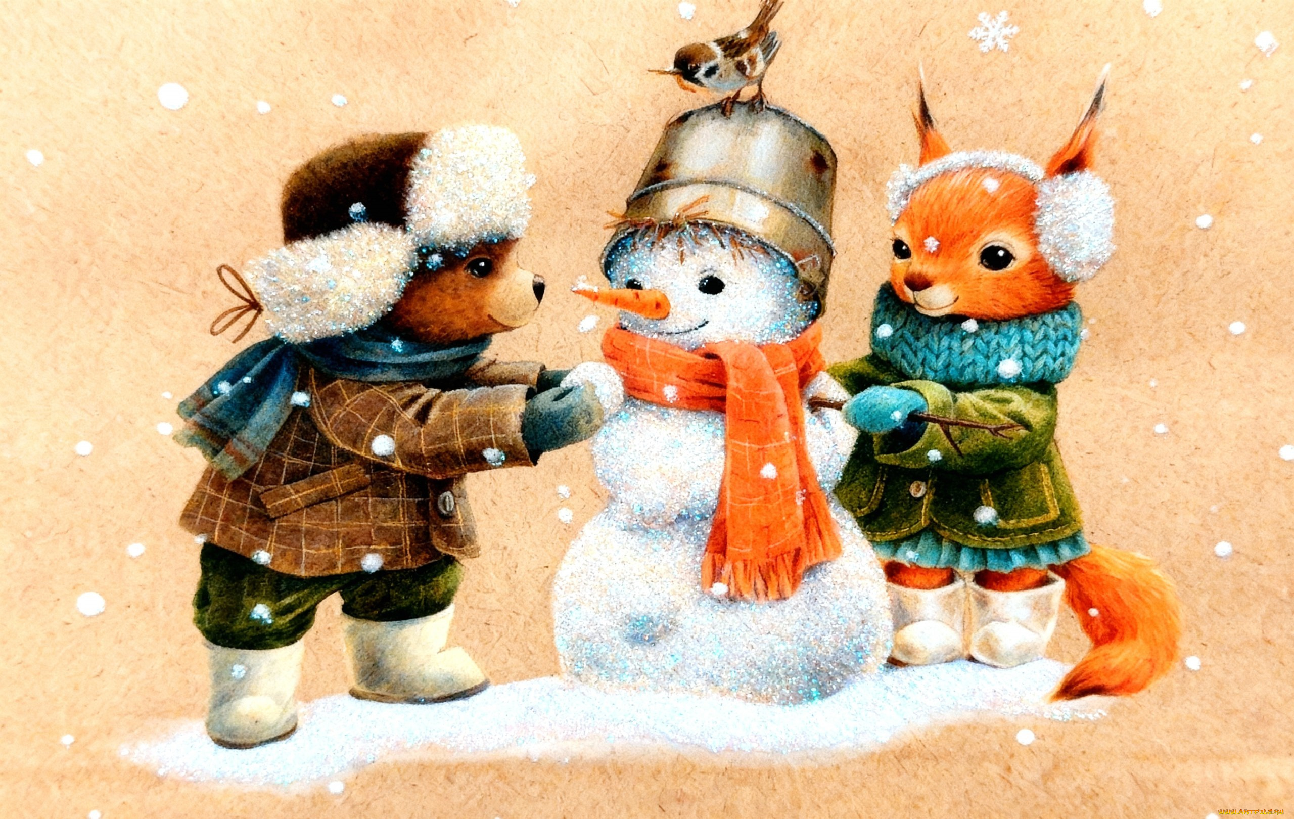 праздничные, снеговики, новогодняя