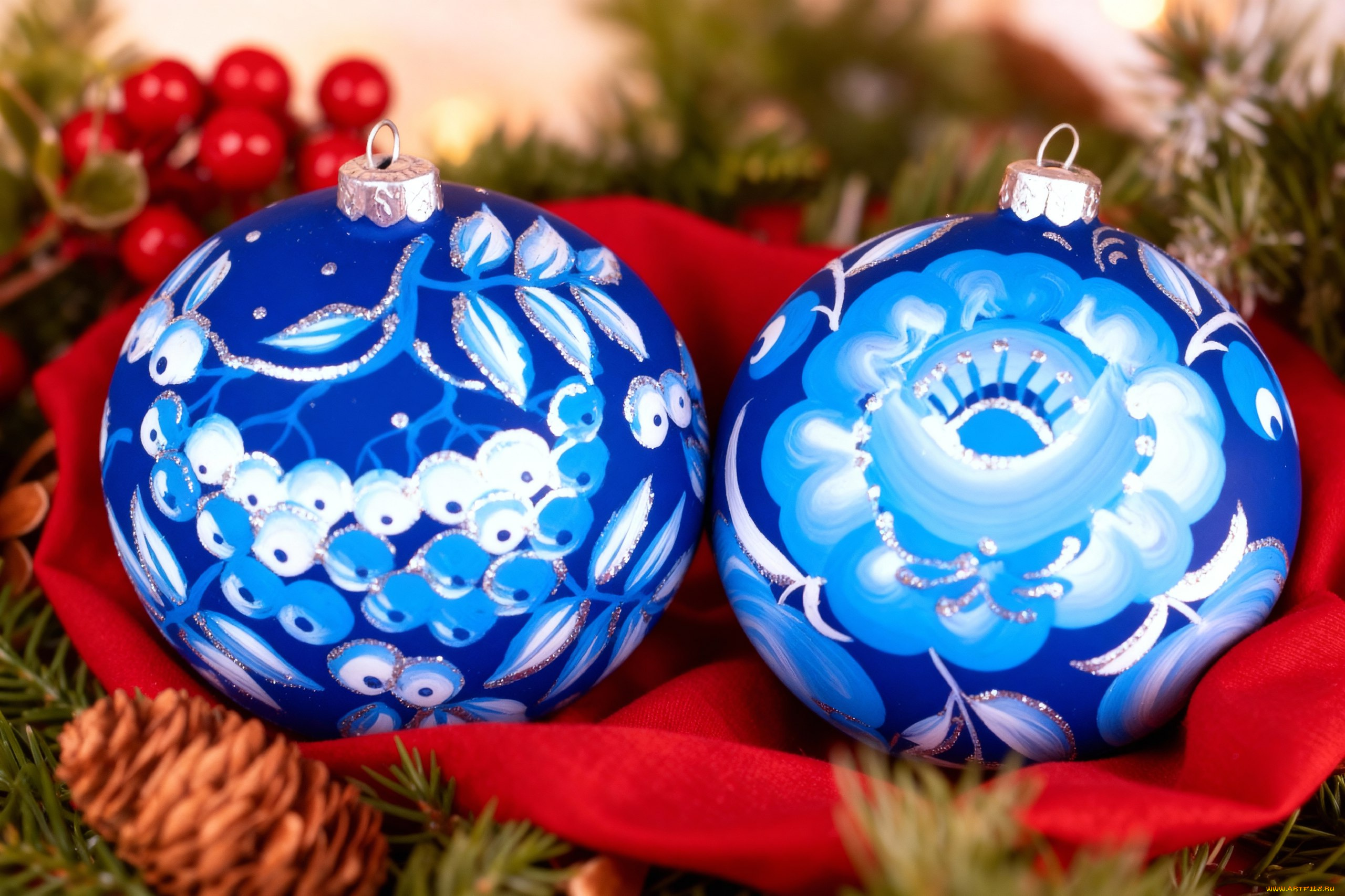 праздничные, шары, новогодняя