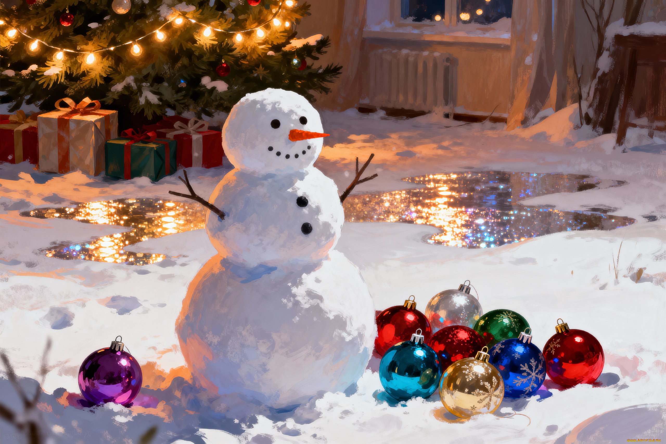 праздничные, снеговики, новогодняя