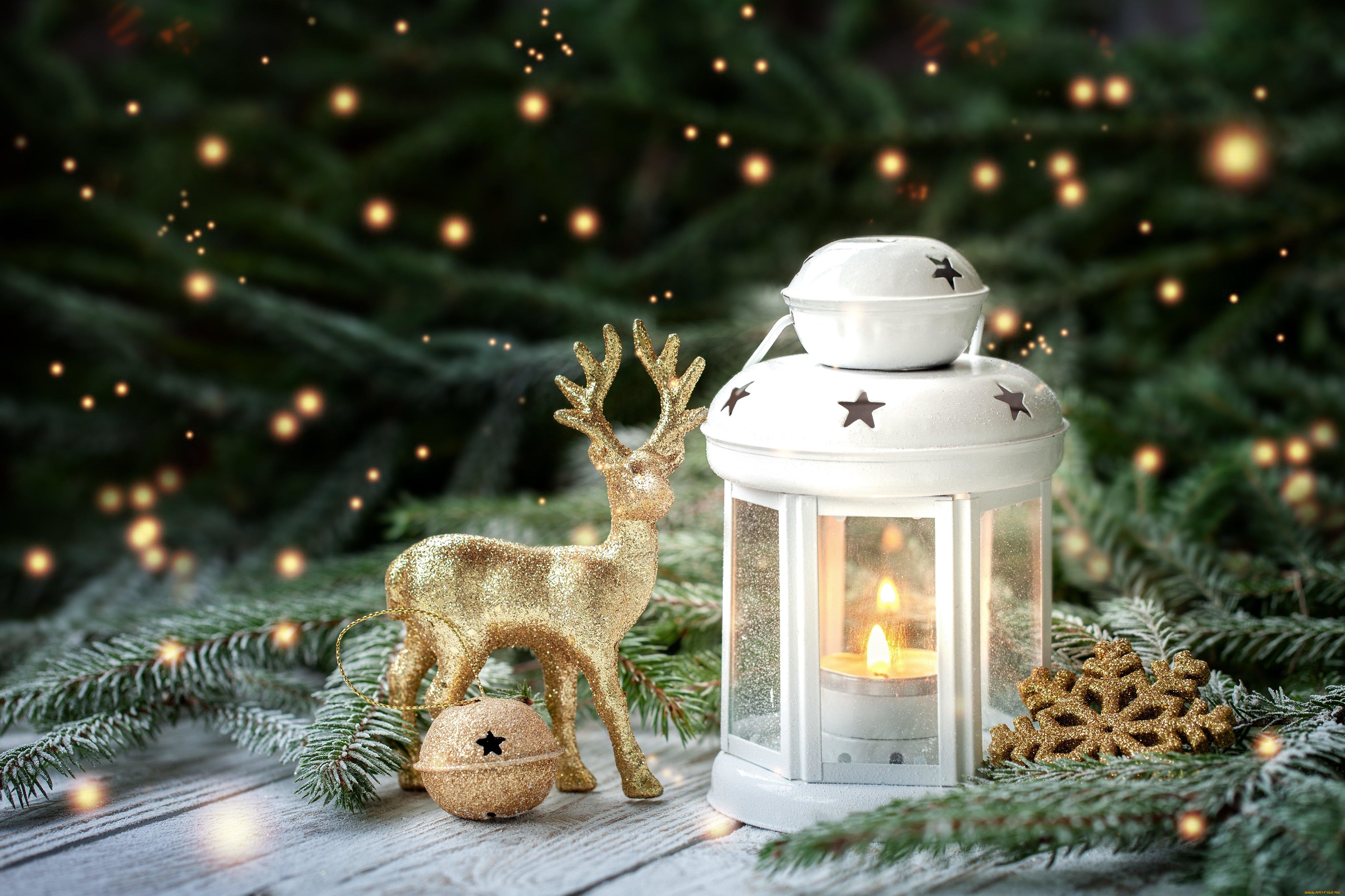 праздничные, новогодние, свечи, новогодняя