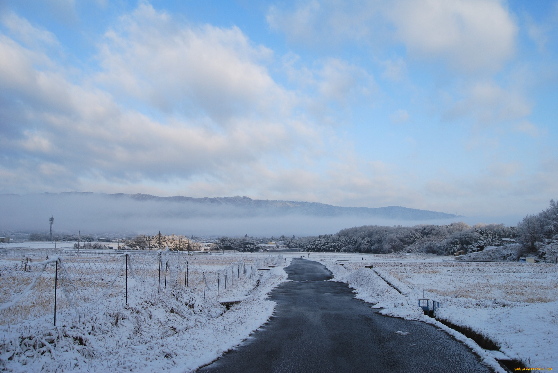 природа, дороги, снег, зима