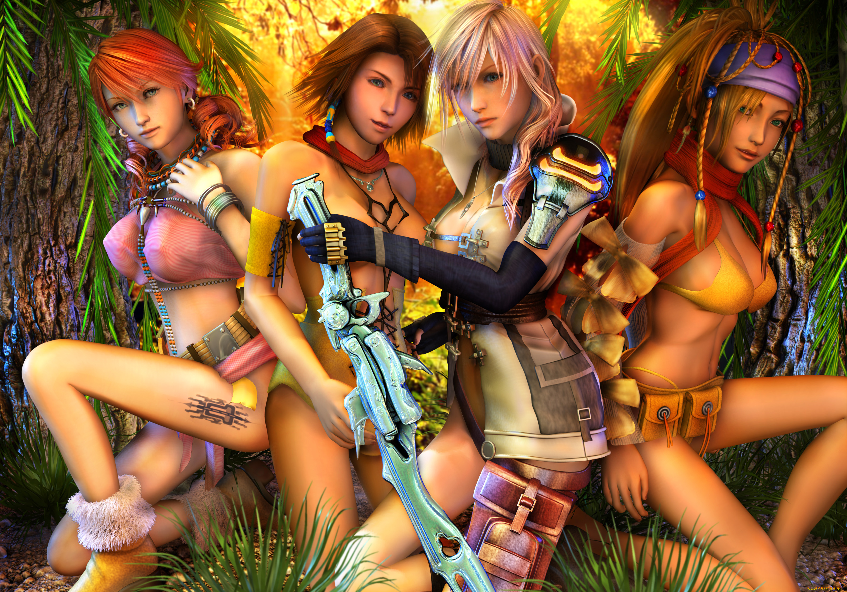 final, fantasy, xiii, видео, игры, yuna, oerba, dia, vanille, lightning, rikku