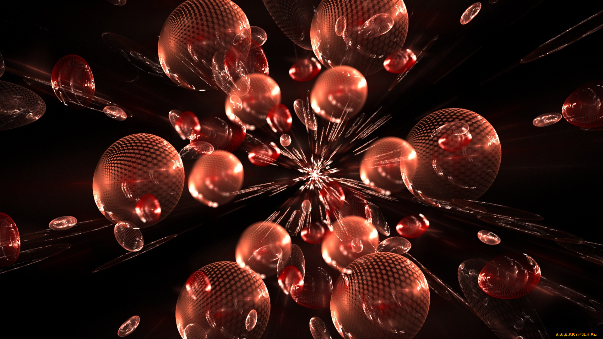 3д, графика, шары, узор, цвета, фон