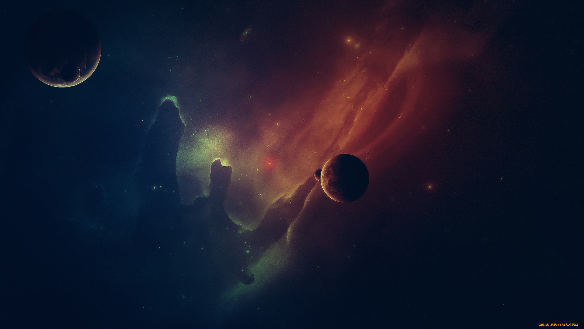космос, арт, безконечность, вселенная, планеты