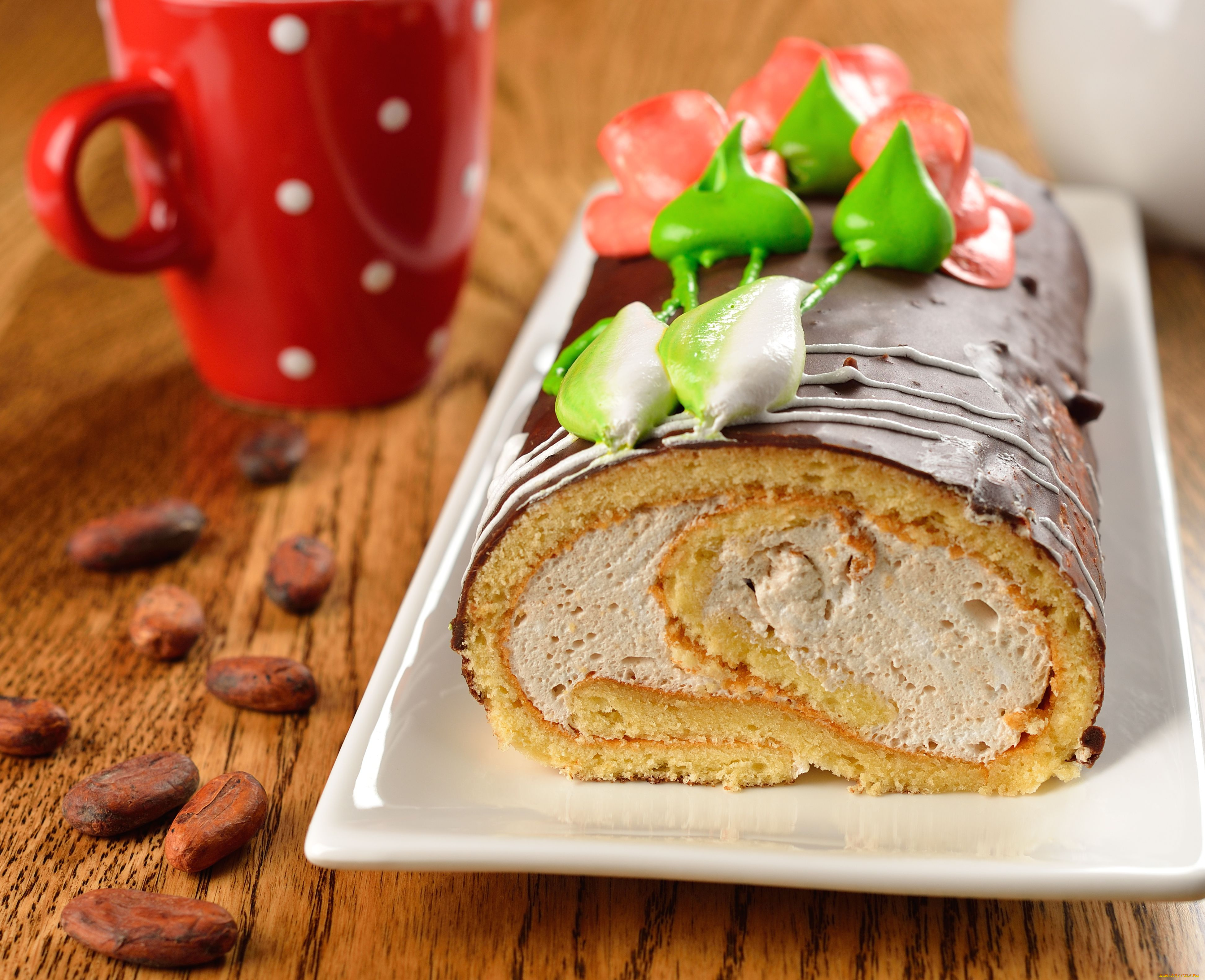 еда, пирожные, кексы, печенье, рулет