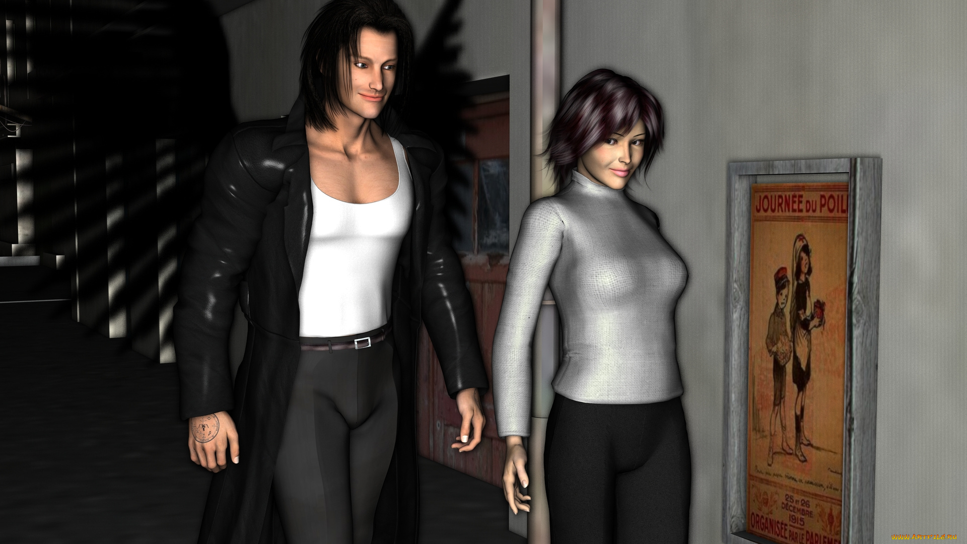 3д, графика, people, , люди, девушка, мужчина