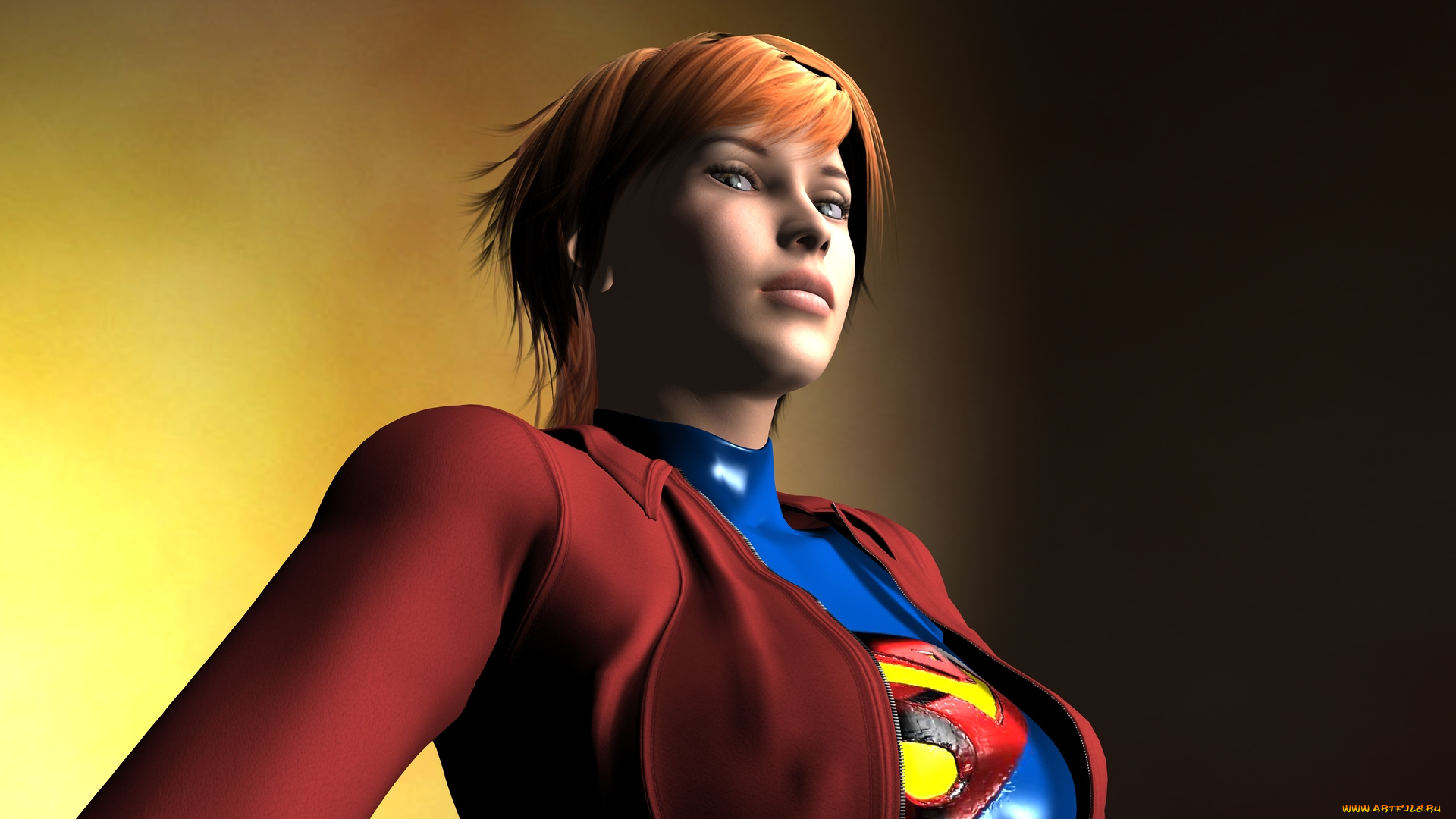 3д, графика, people, , люди, девушка, супермен