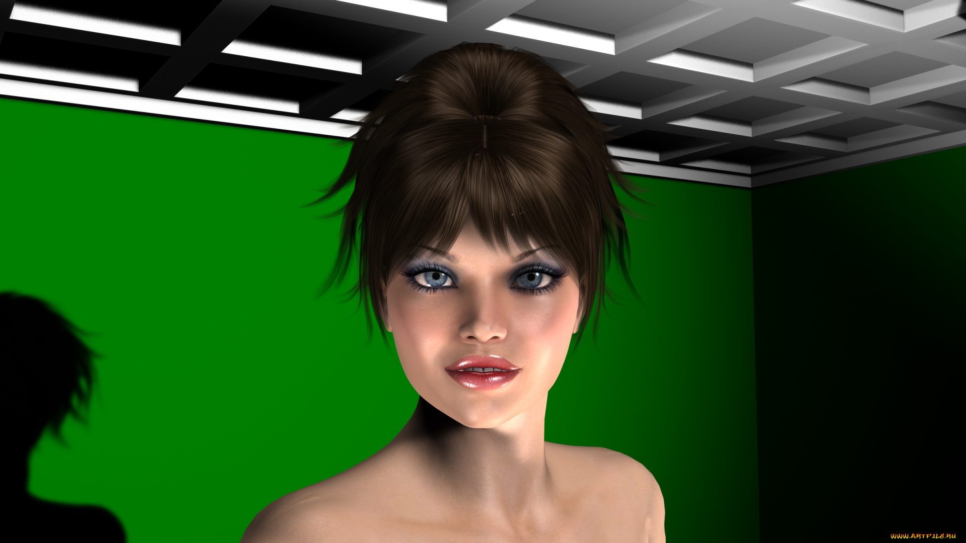 3д, графика, portraits, , портрет, взгляд, девушка