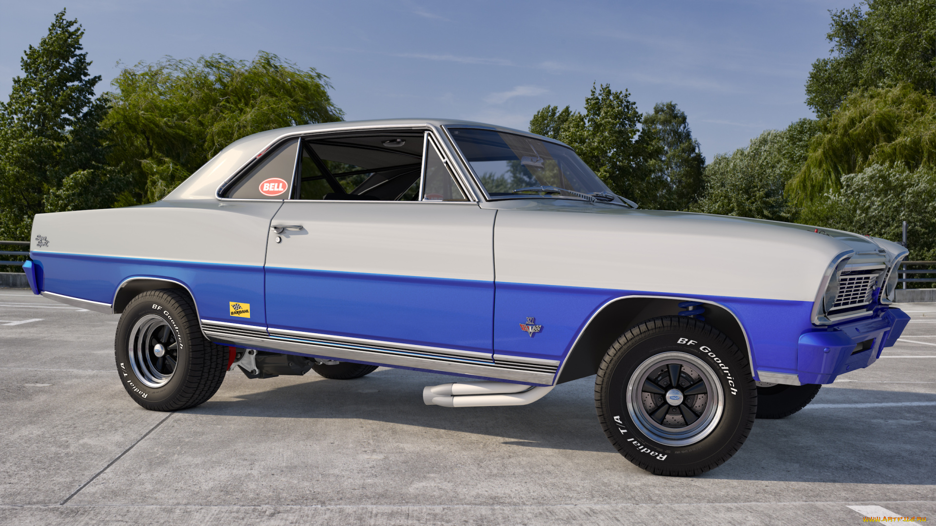 автомобили, 3д, 1966, chevy, nova, ss