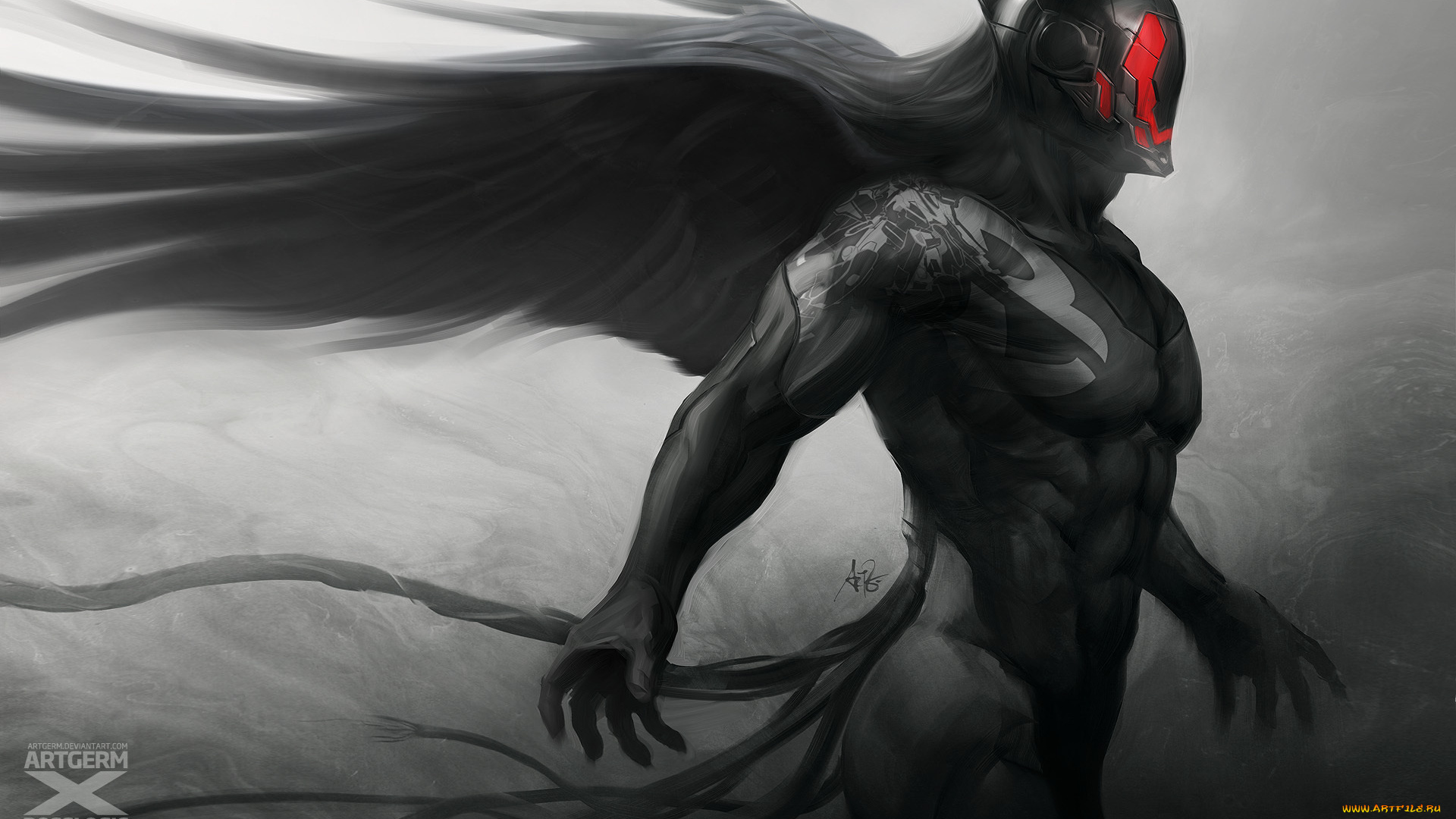 фэнтези, демоны, демон, чернокожий, крылья