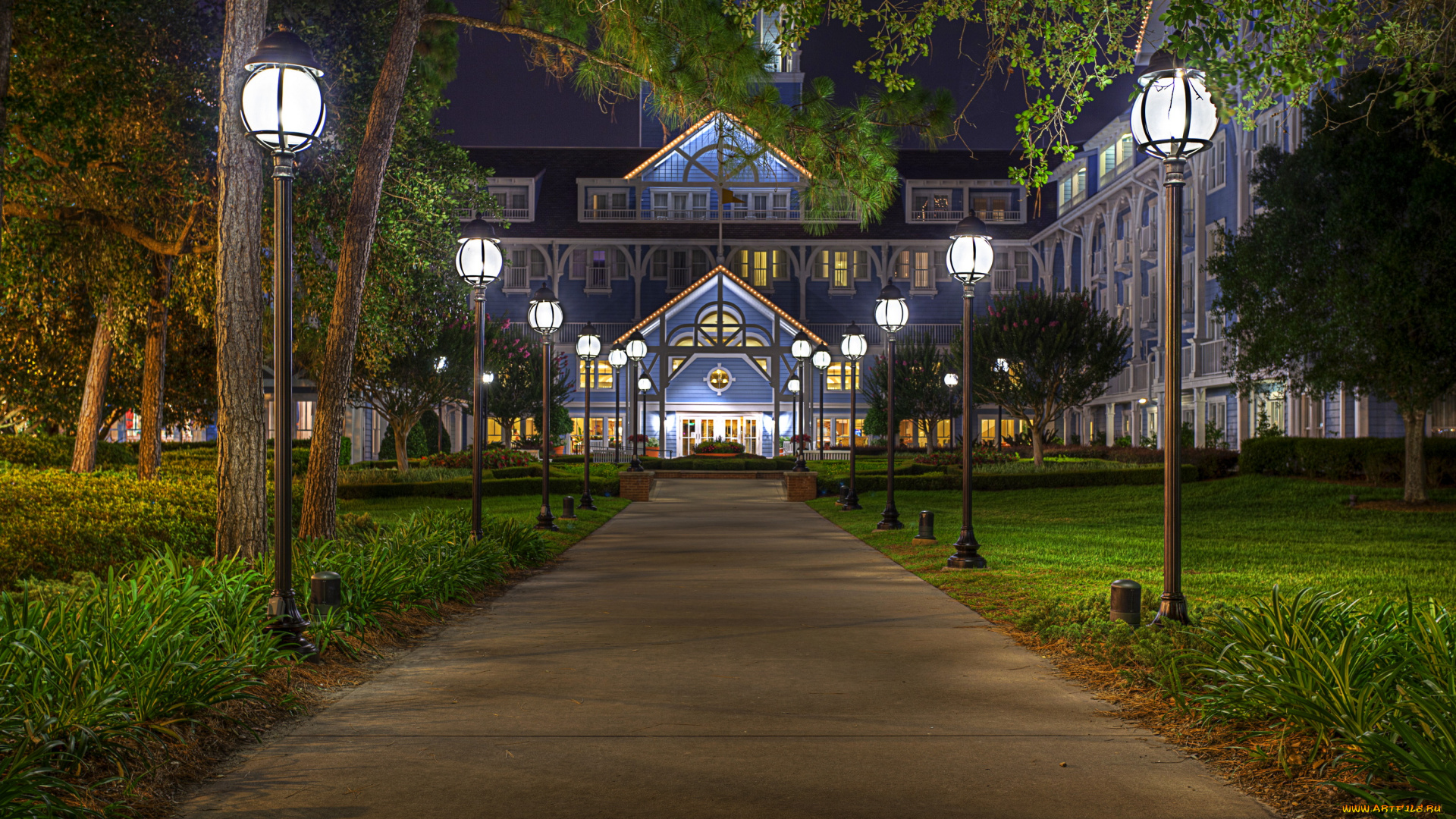 города, диснейленд, калифорния, дизайн, hdr, ночь, сша, парки, анахайм