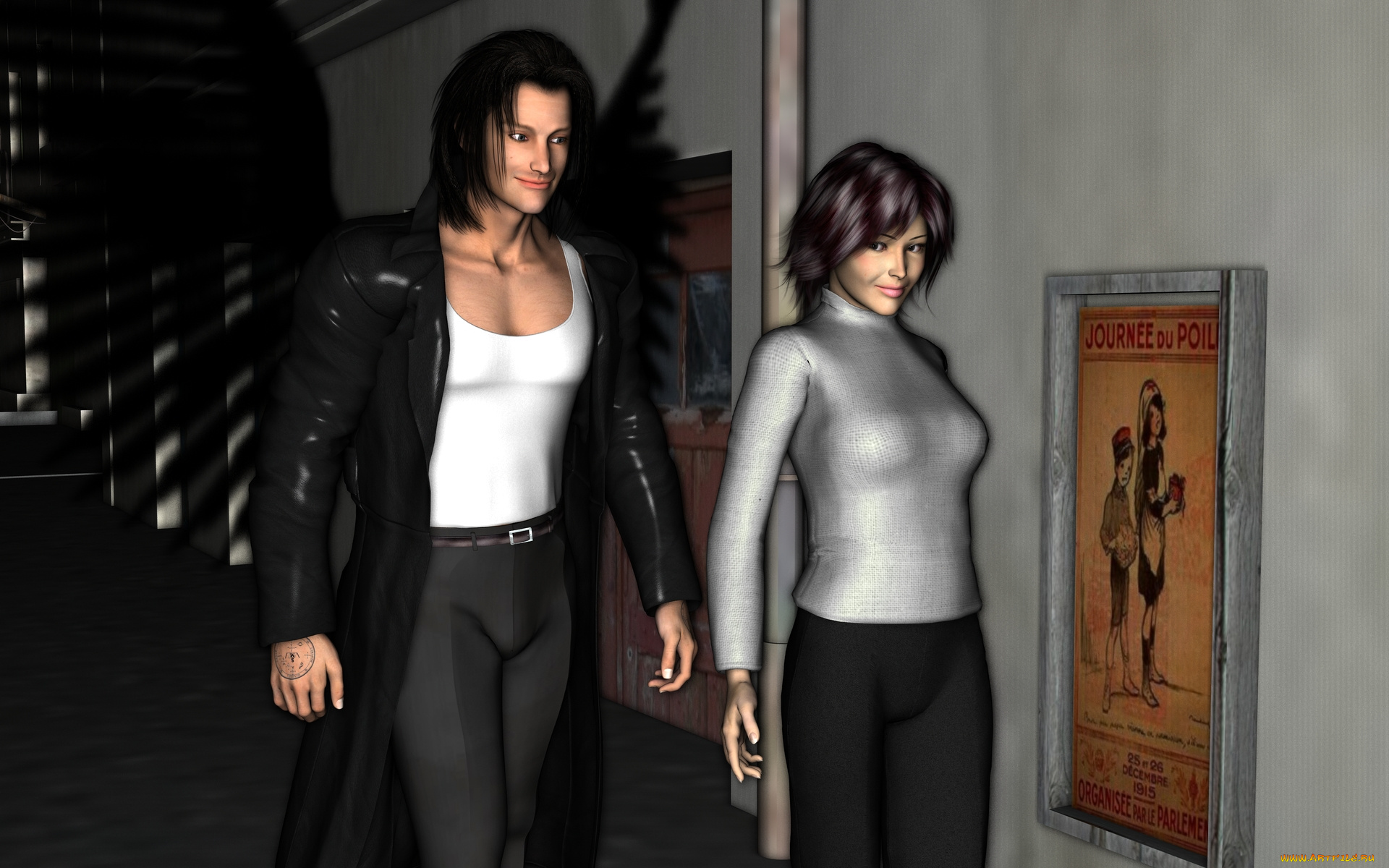 3д, графика, people, , люди, девушка, мужчина