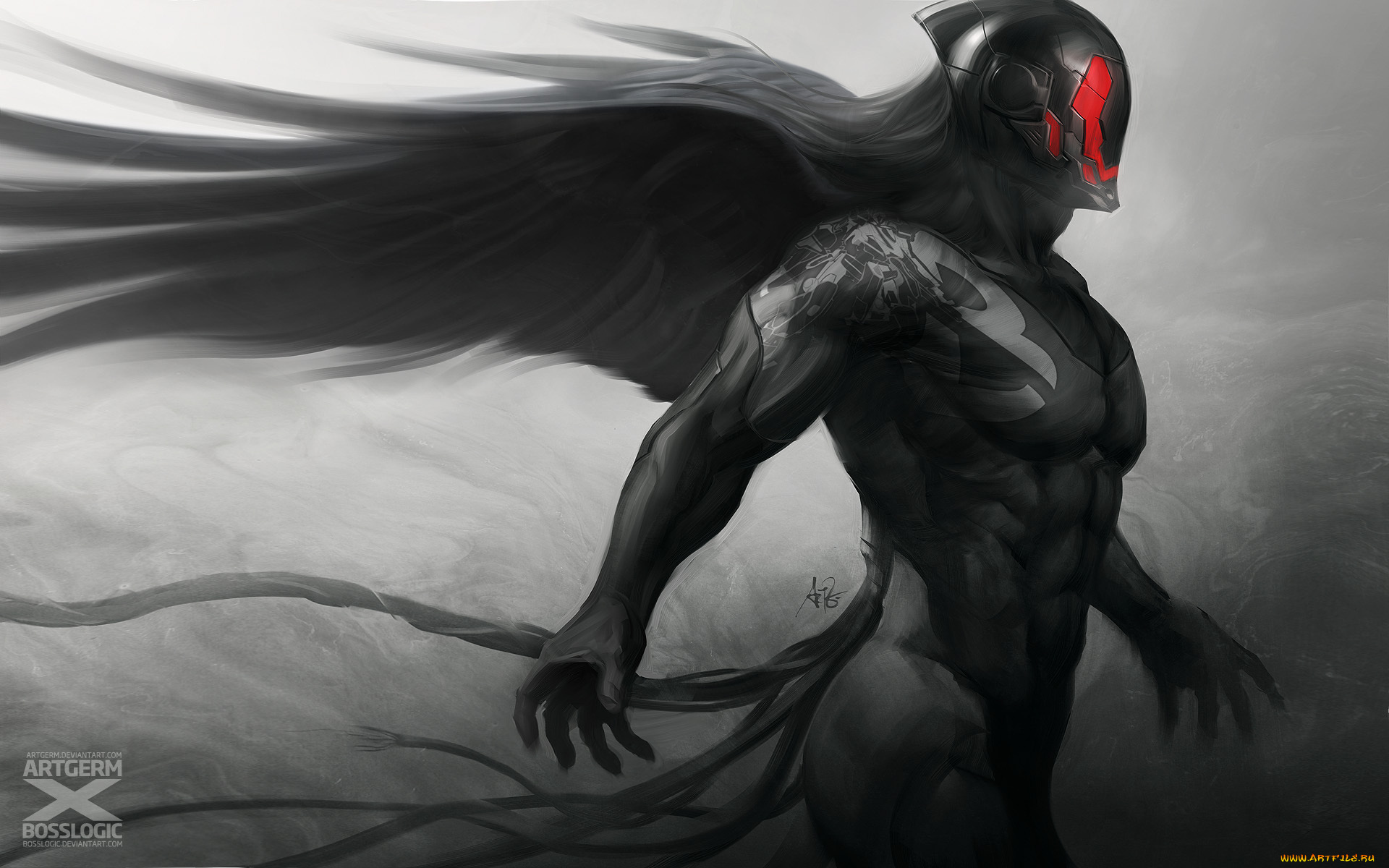 фэнтези, демоны, демон, чернокожий, крылья