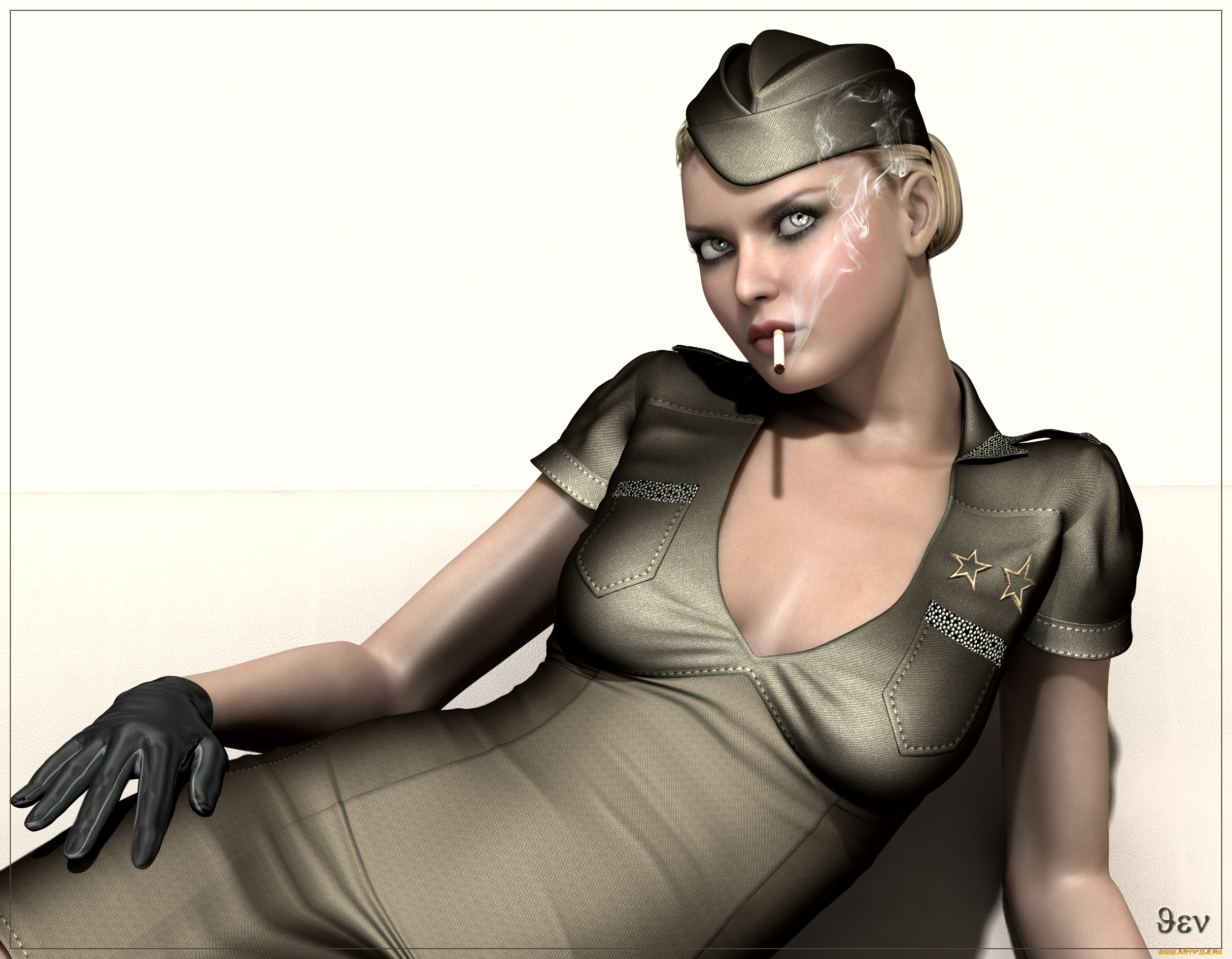 3д, графика, people, , люди, сигарета, девушка