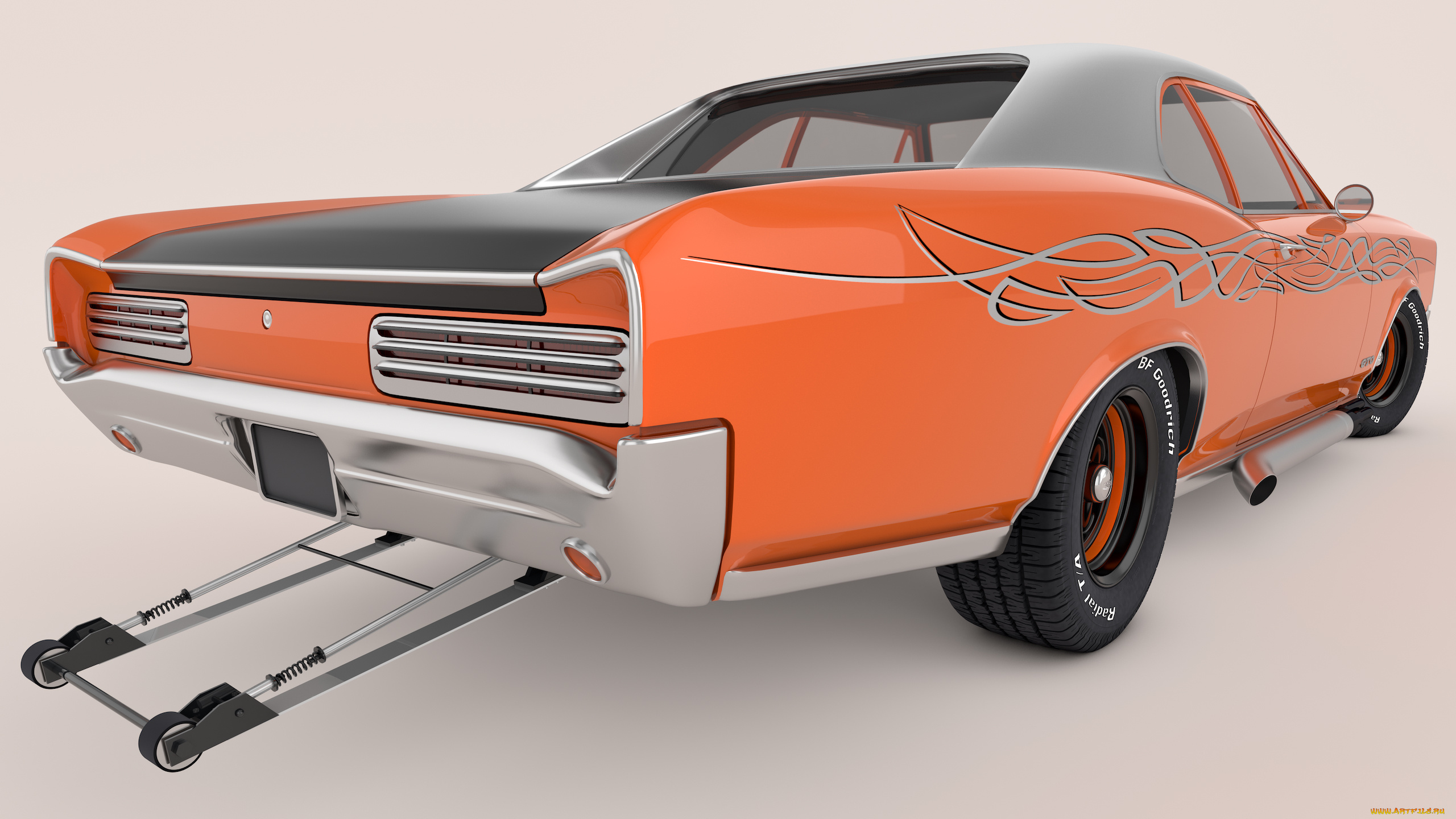 автомобили, 3д, 1966, pontiac, gto, custom