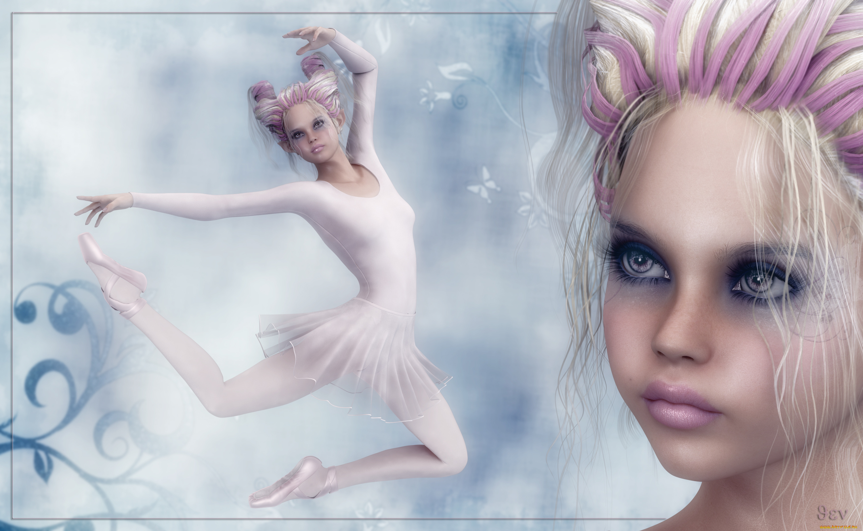 3д, графика, people, , люди, балерина, девушка