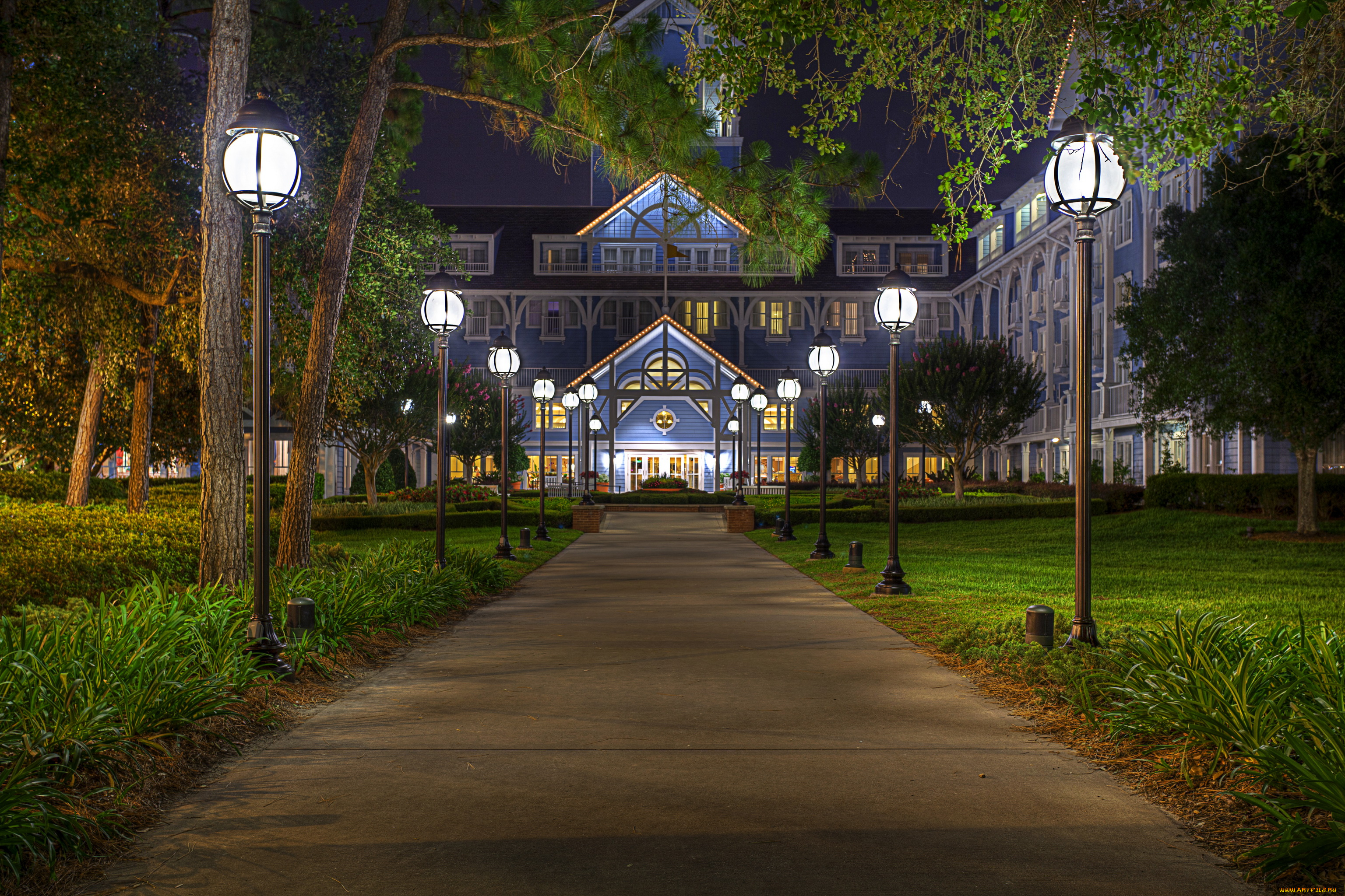 города, диснейленд, калифорния, дизайн, hdr, ночь, сша, парки, анахайм