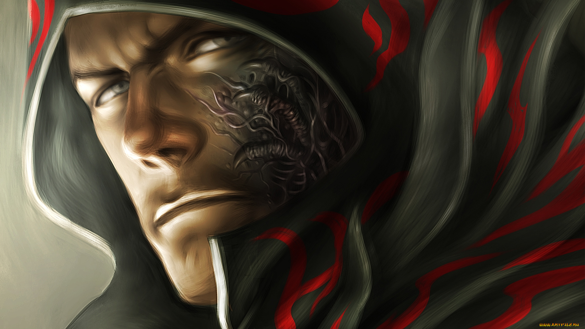 фэнтези, люди, когти, уродство, капюшон, монстр, мужчина, soul, sacrafice, арт