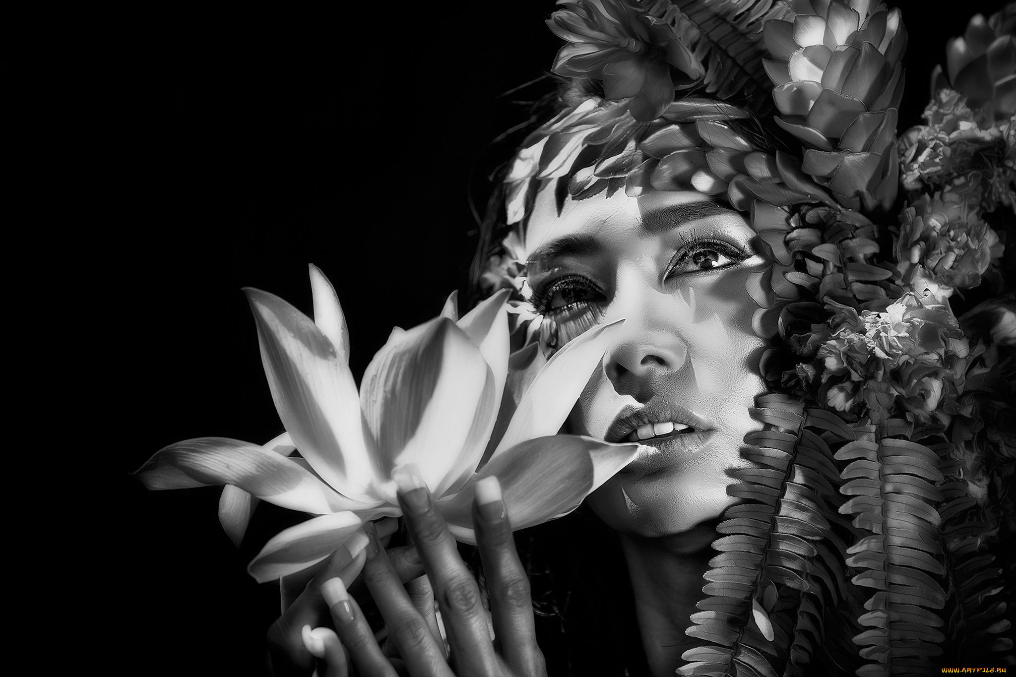 девушки, -unsort, , Черно-белые, обои, портрет, чб, fashion, asia