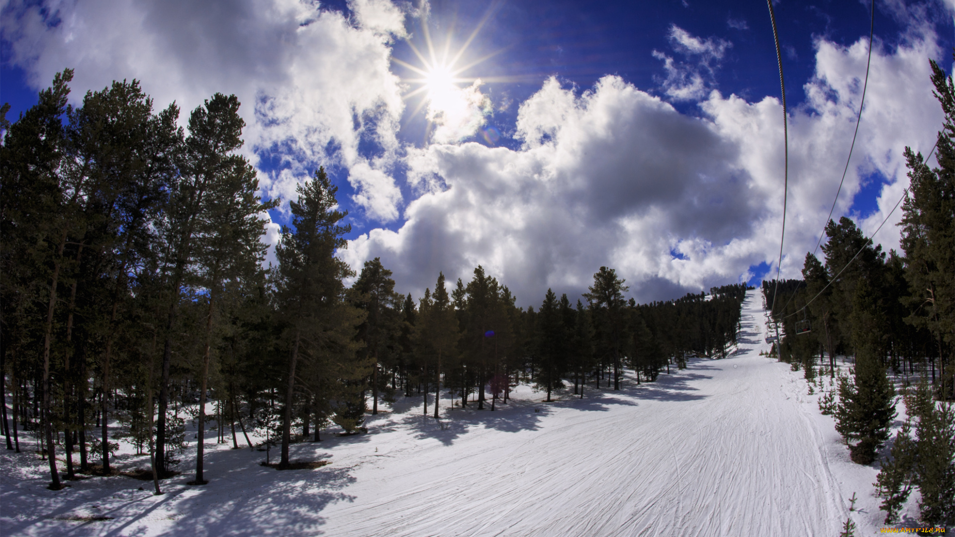 природа, зима, облака, холод, снег, пейзаж