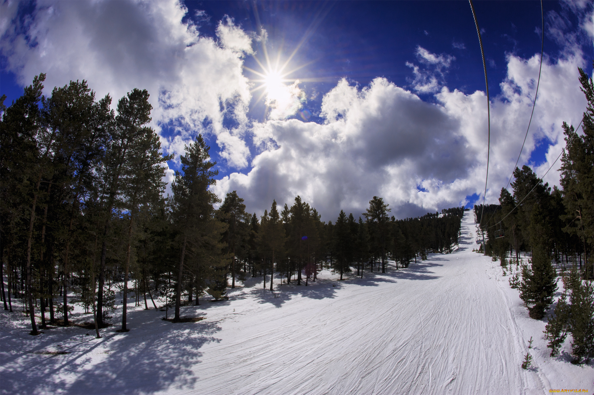 природа, зима, облака, холод, снег, пейзаж