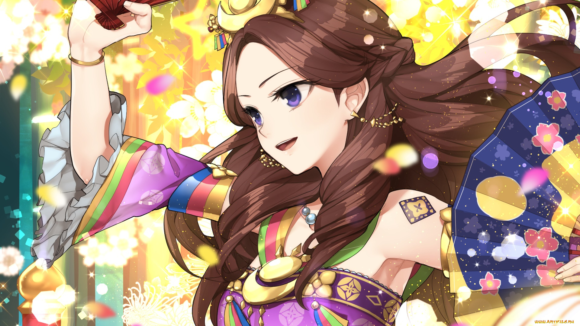 аниме, aikatsu, девушка, взгляд, фон