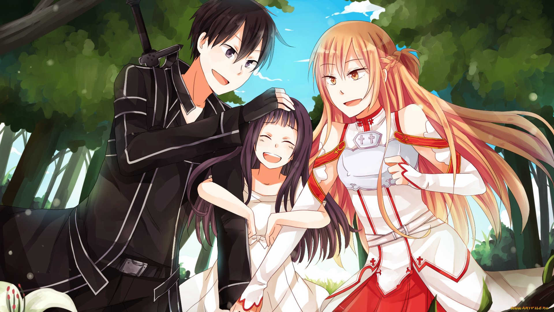 аниме, sword, art, online, фон, взгляд, девушки