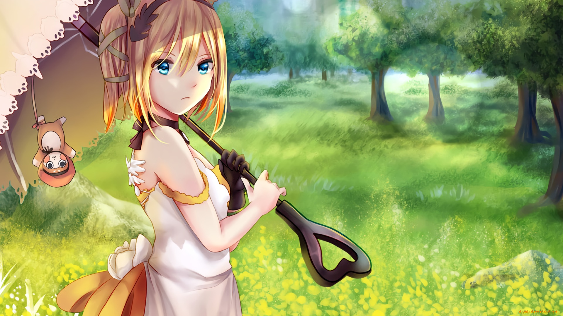 аниме, tales, of, zestiria, девушка, взгляд, фон