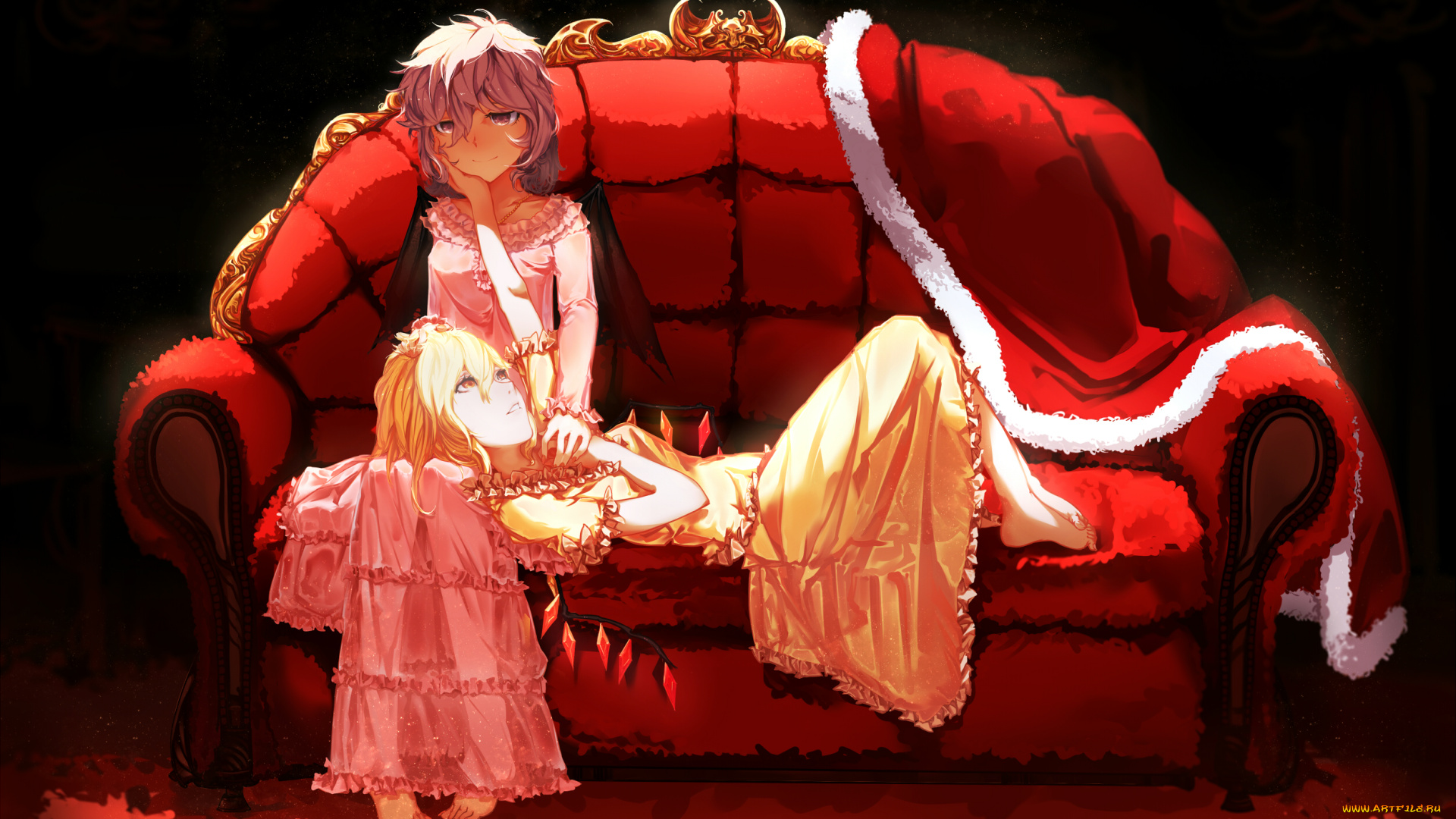 аниме, touhou, взгляд, фон, девушка