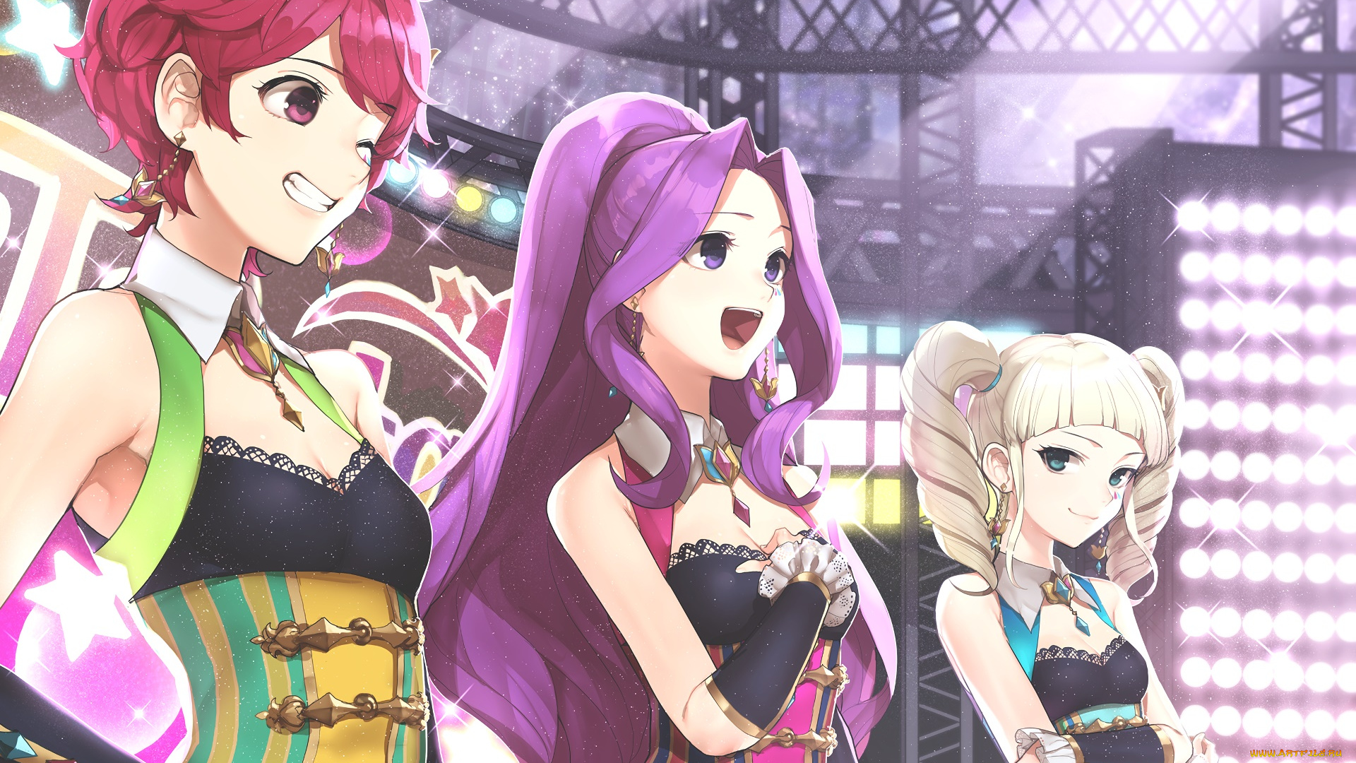 аниме, unknown, , другое, девушки, фон, взгляд