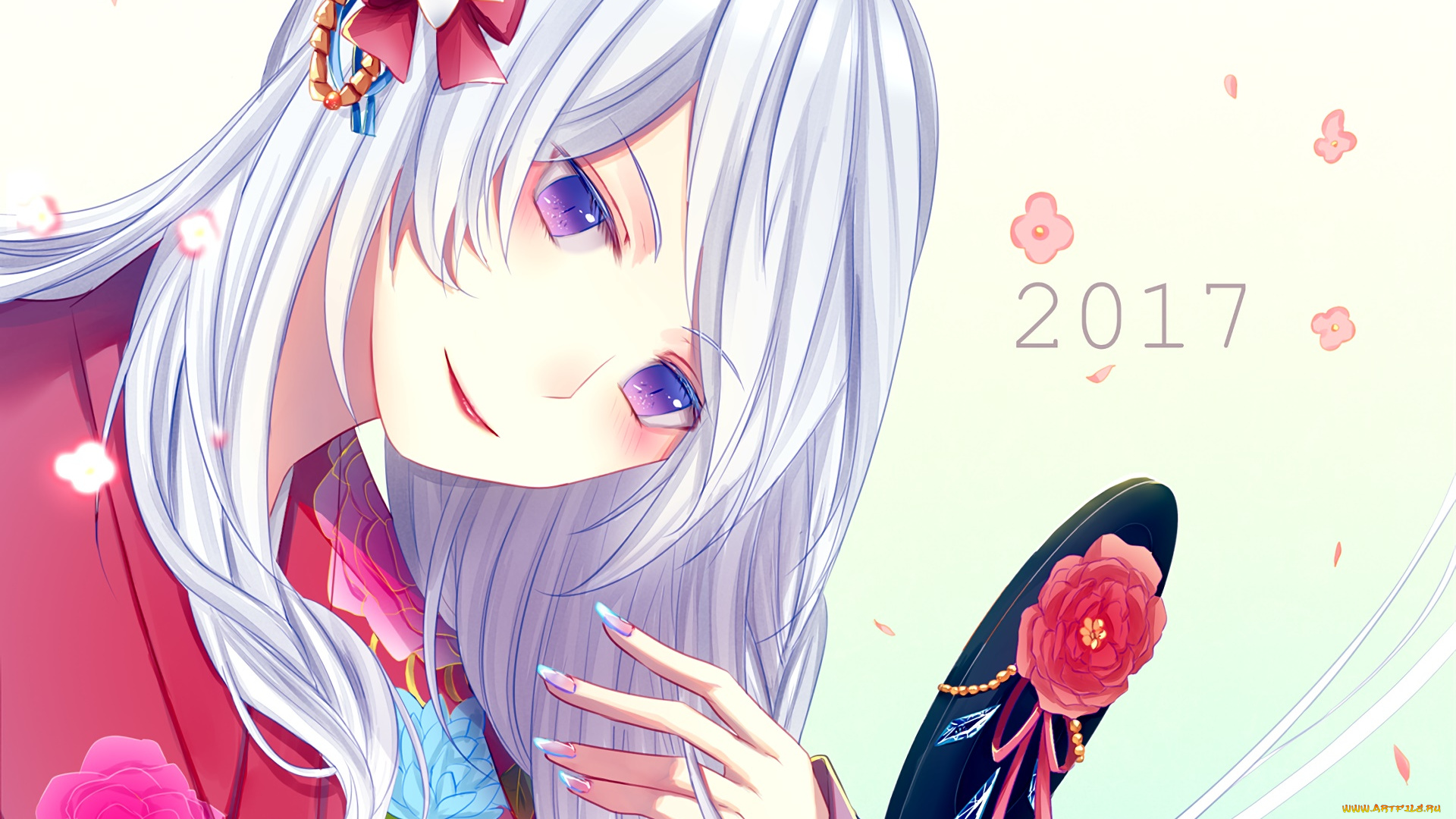 аниме, unknown, , другое, фон, взгляд, девушка