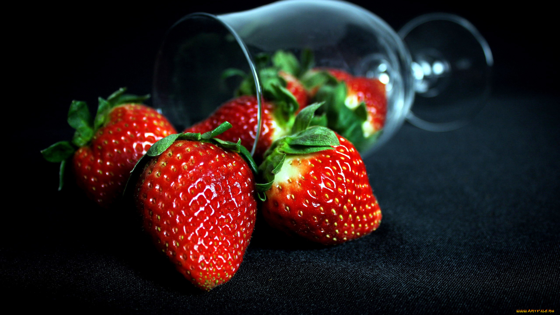 еда, клубника, , земляника, бокал, ягоды