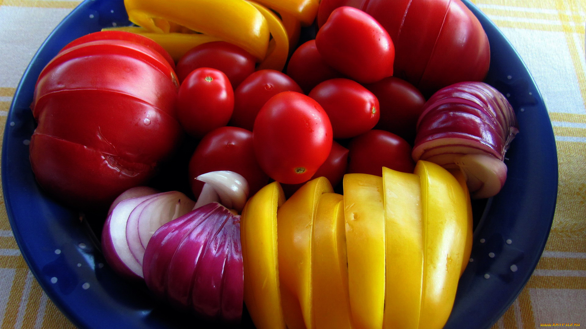 еда, овощи, перец, лук, помидоры